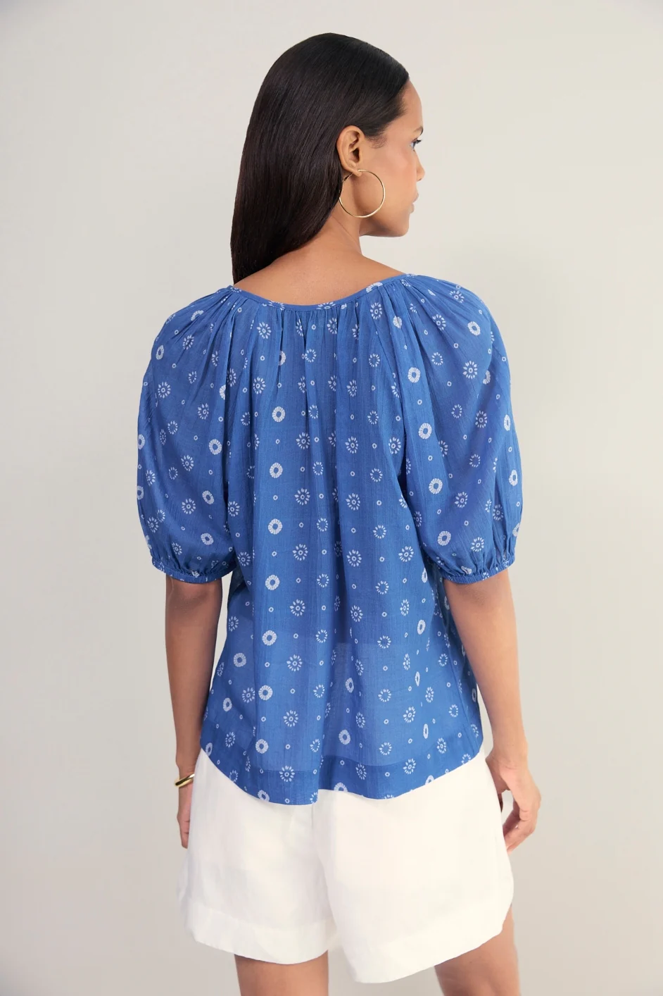 Edie Blouse - Soft Cobalt Shibori - Image 3