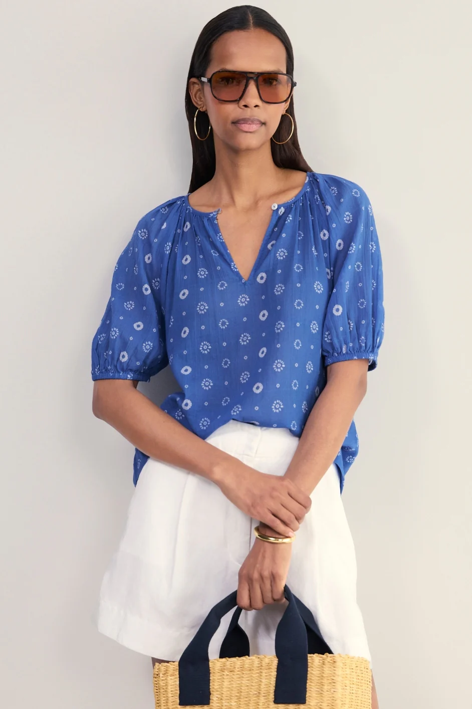 Edie Blouse - Soft Cobalt Shibori - Image 4