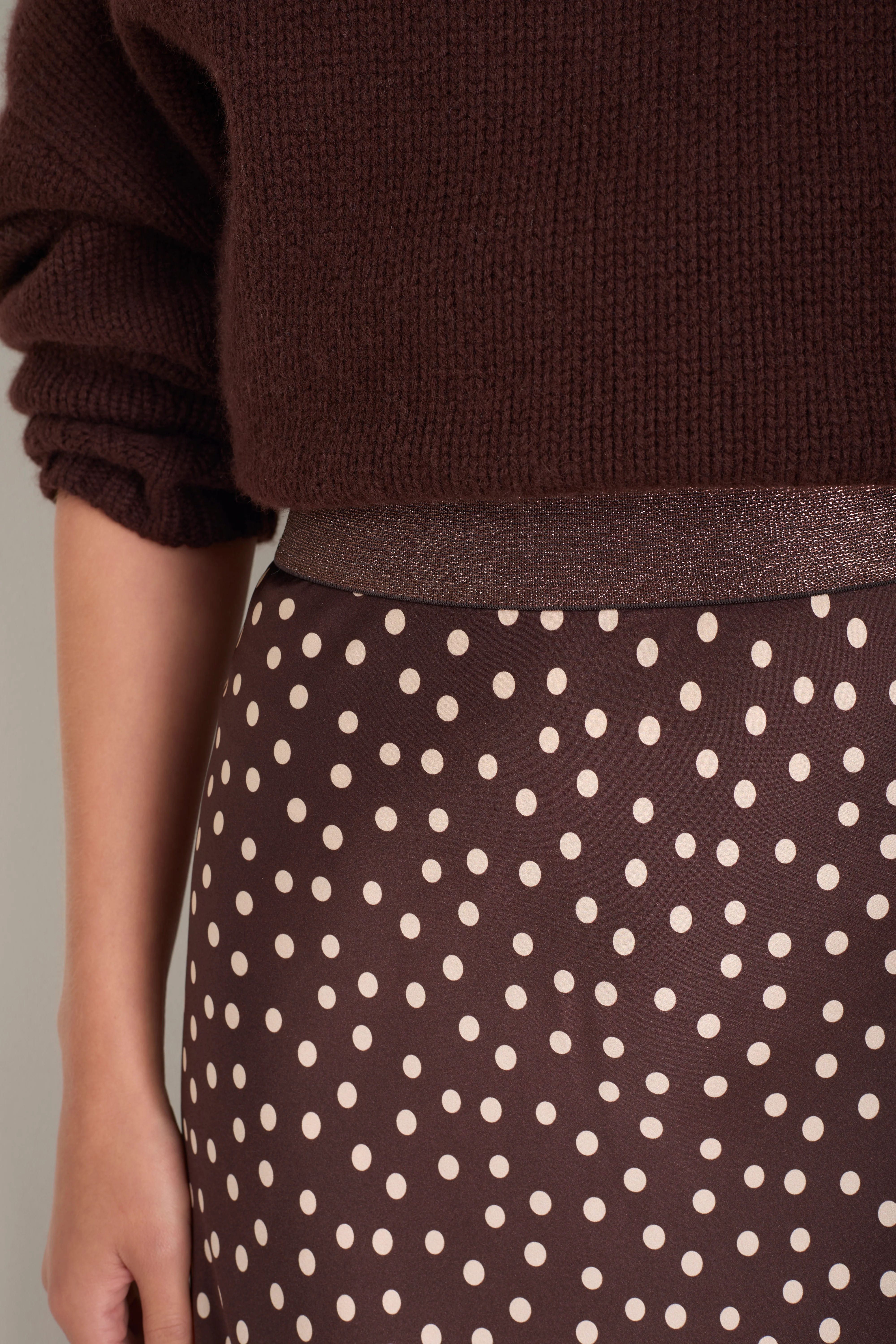 Ella Silk Skirt - Cocoa Spot - Image 2