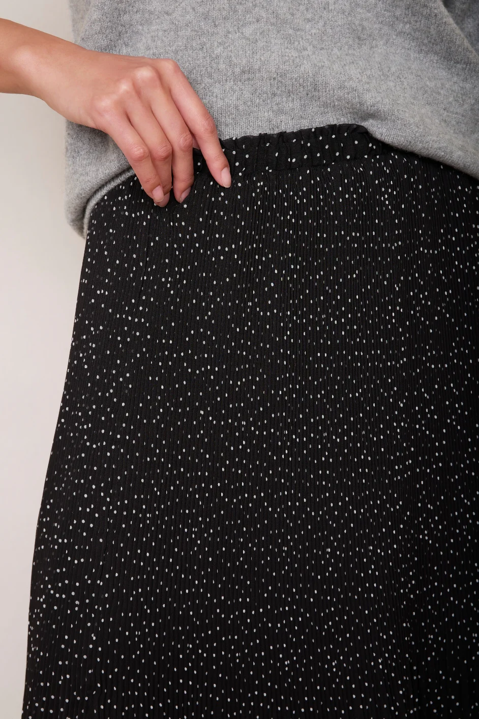 Estelle Plisse Skirt - Black Polka Dot - Image 3