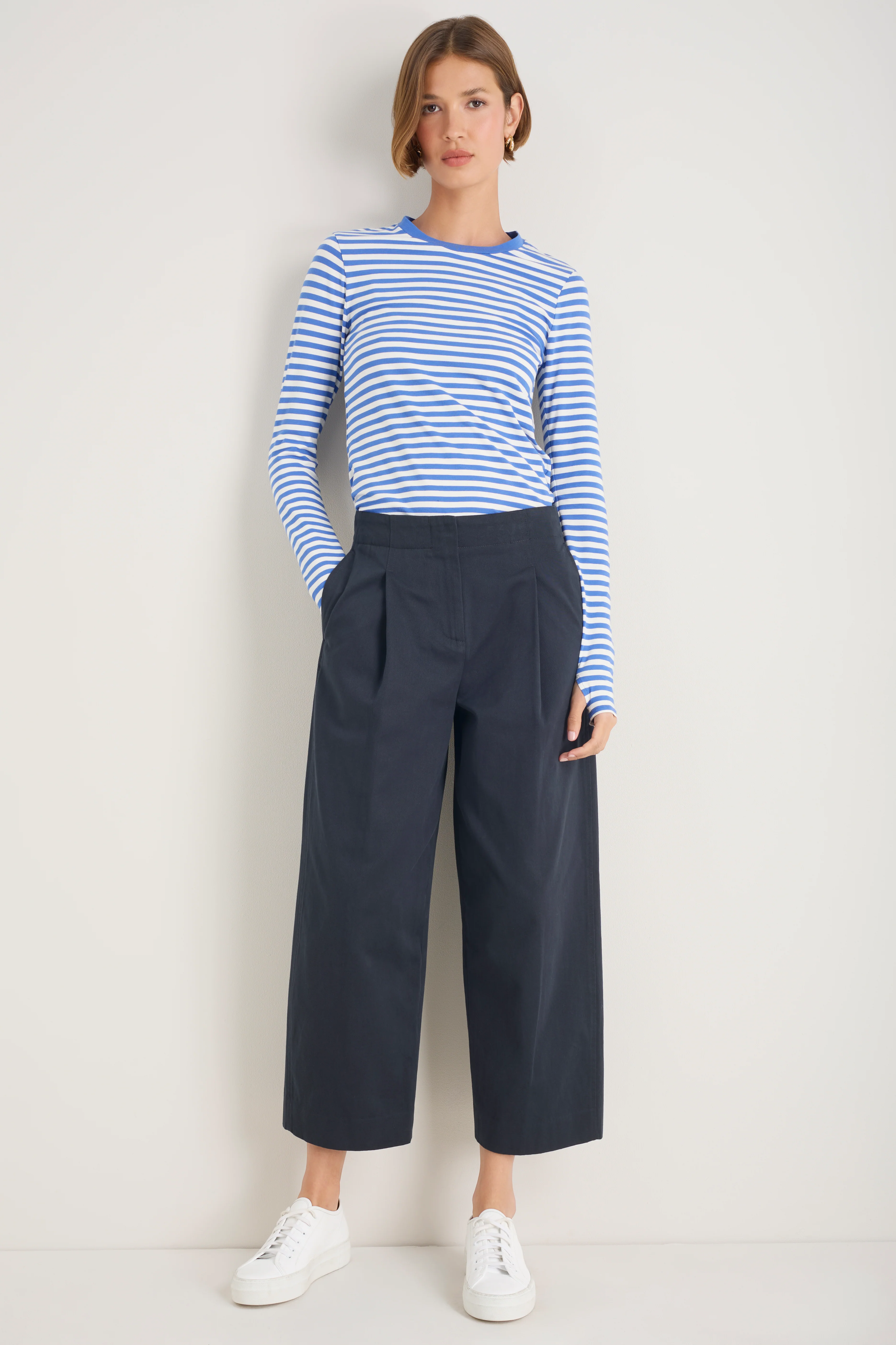 Etta Pleat Front Tapered Trouser - Deep Midnight - Image 4