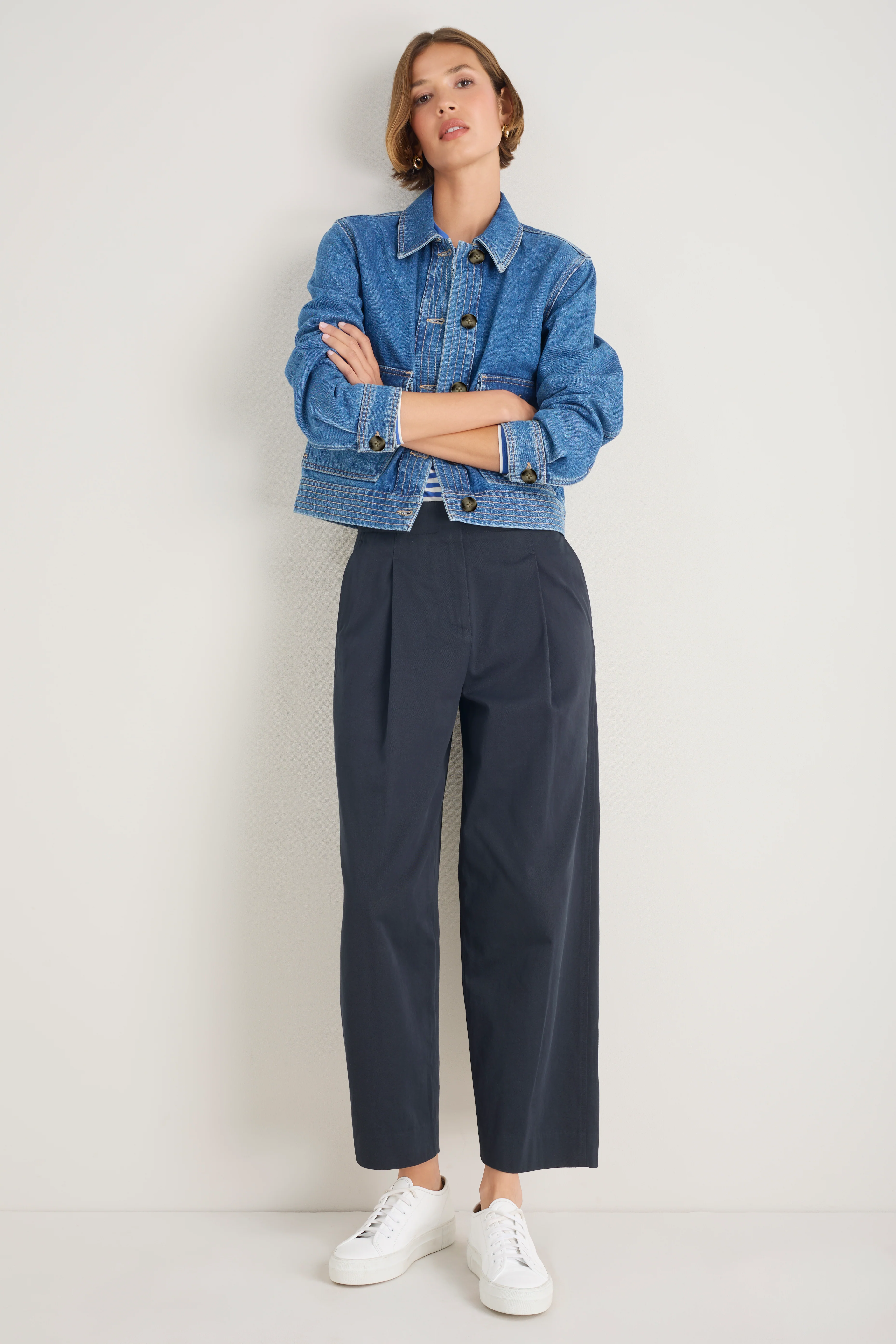 Etta Pleat Front Tapered Trouser - Deep Midnight - Image 7