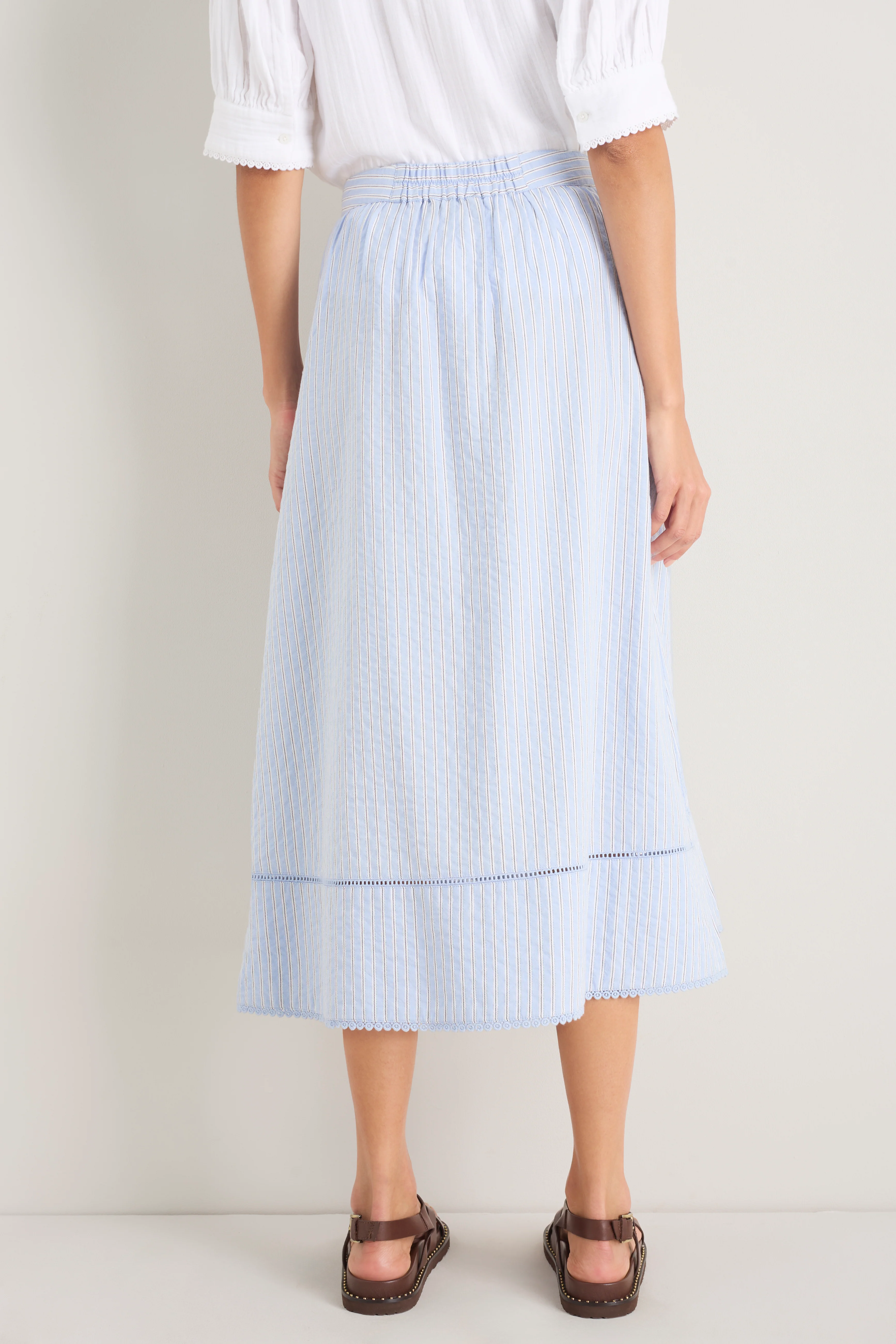 Evangeline Skirt - Powder Blue Stripe - Image 3