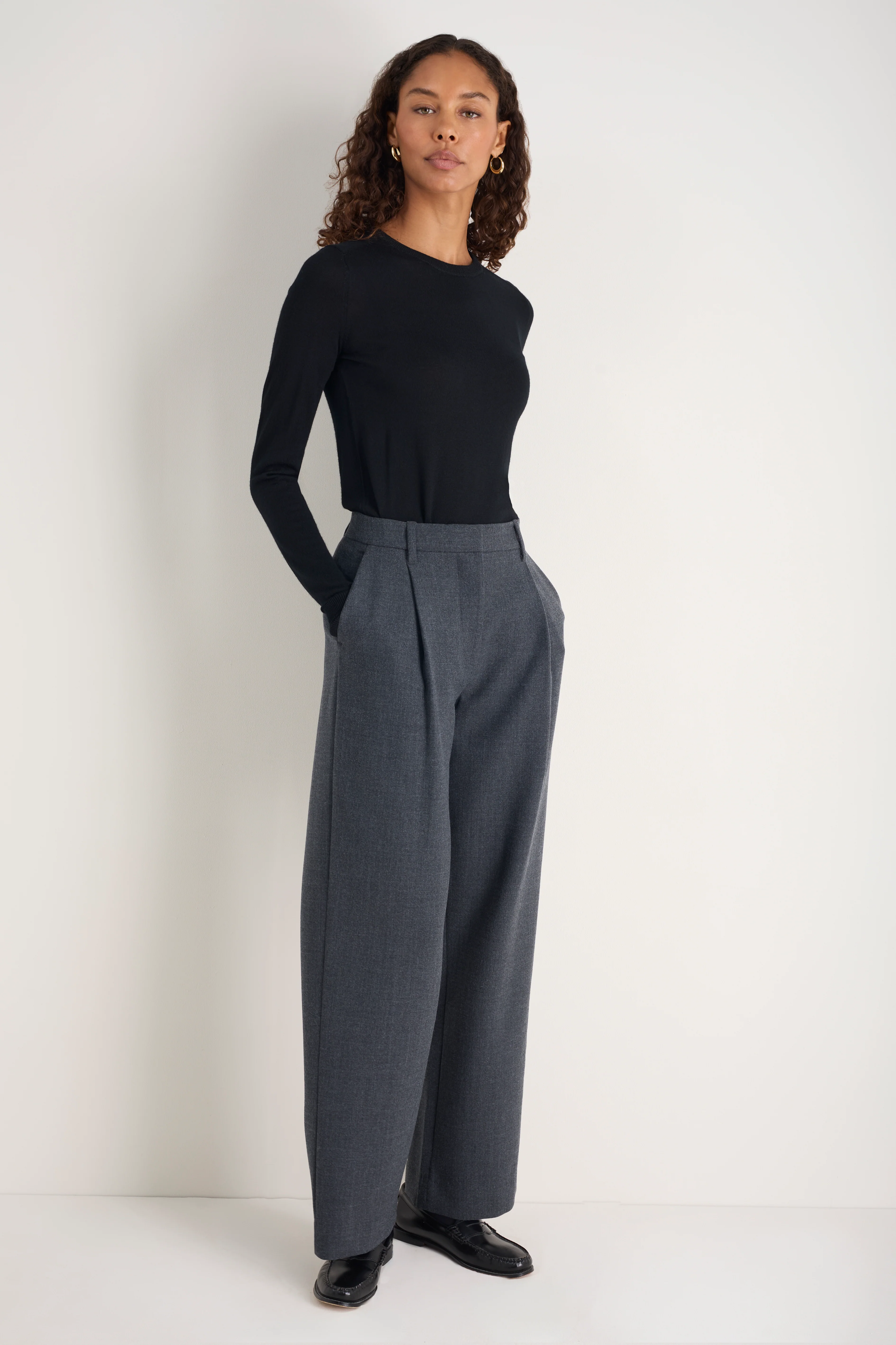 Fleur Merino Jumper - Black - Image 4