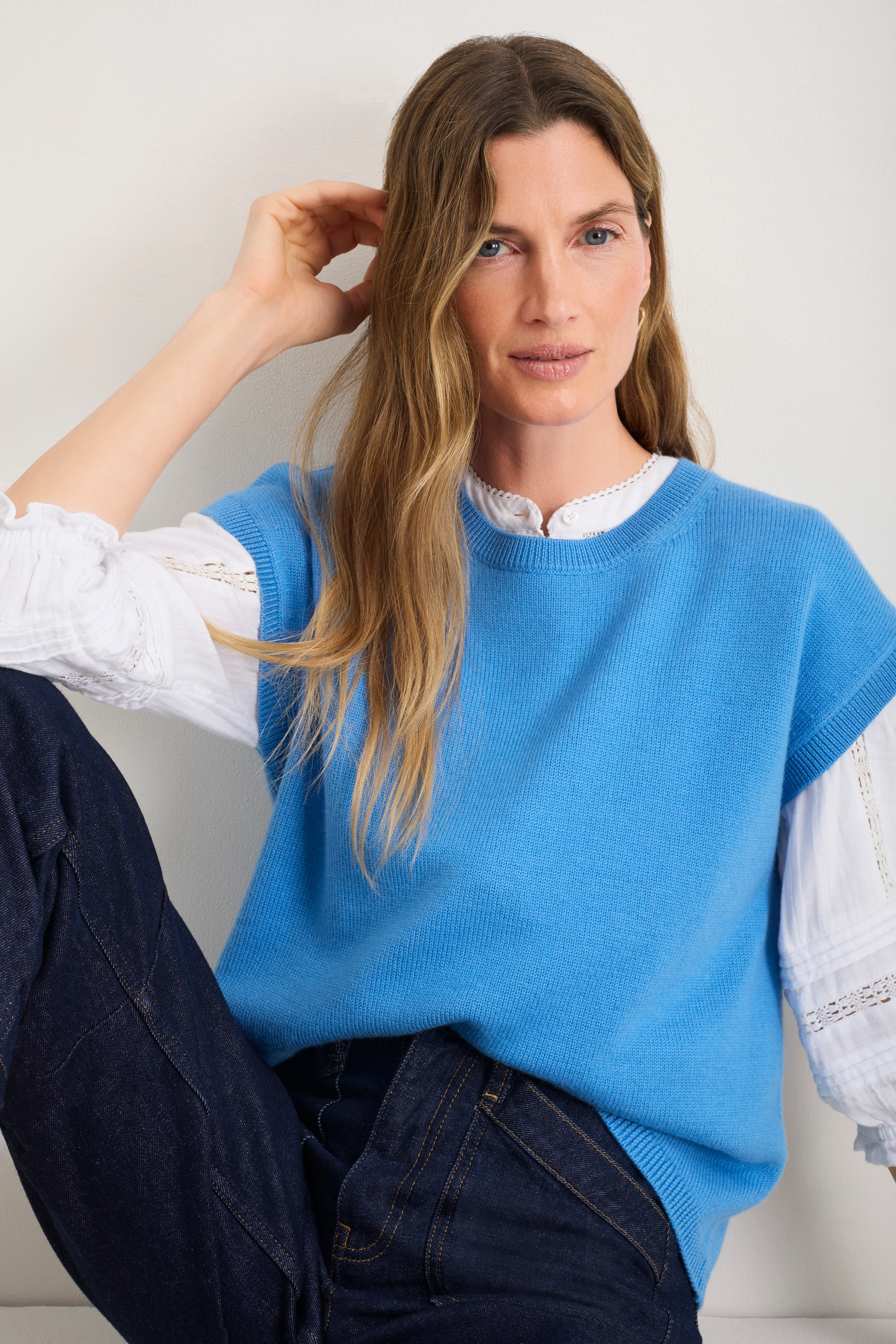Fleur Merino Tank - Coastal Blue - Image 2