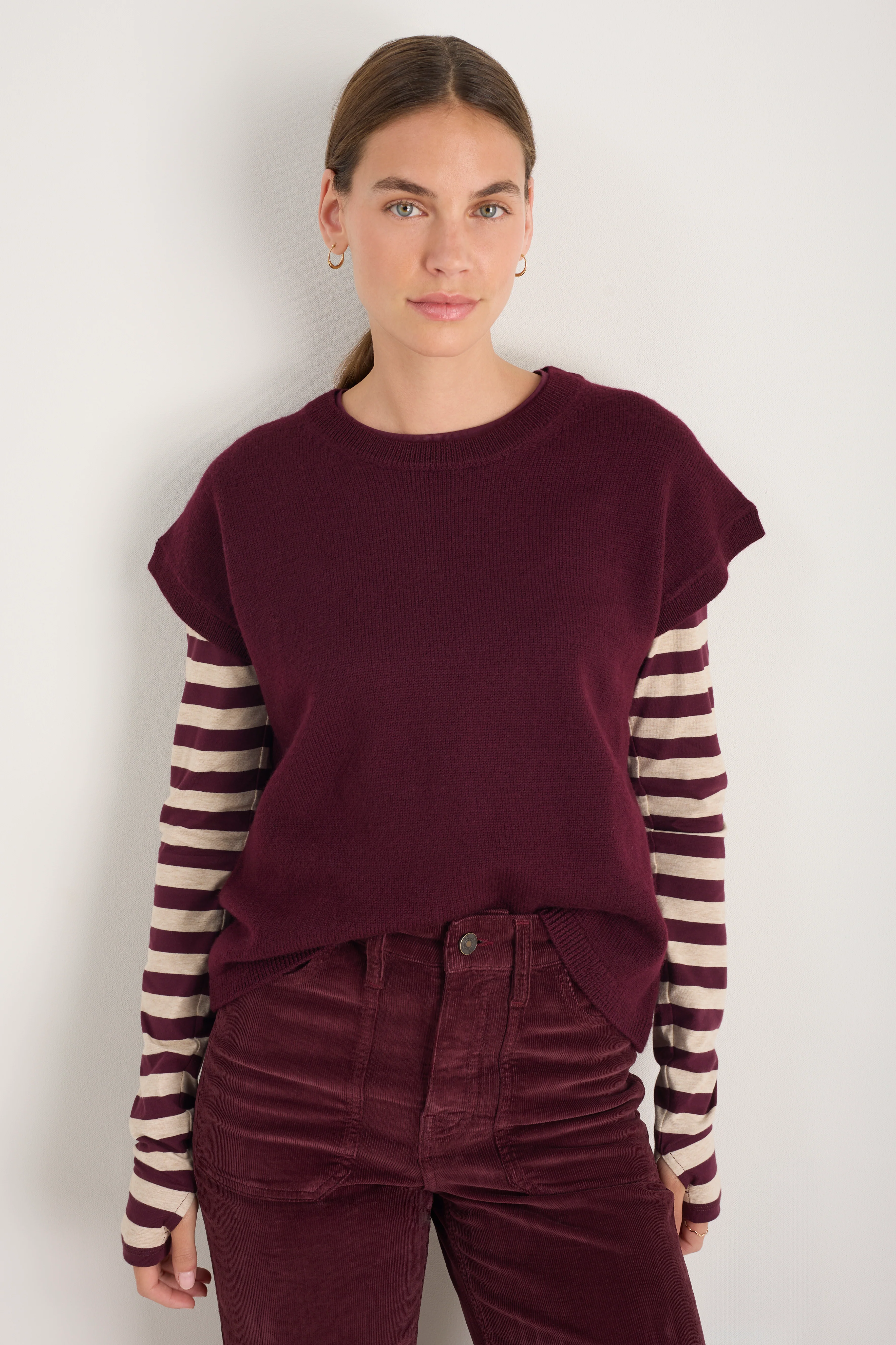 Fleur Merino Tank - Deep Fig - Image 5