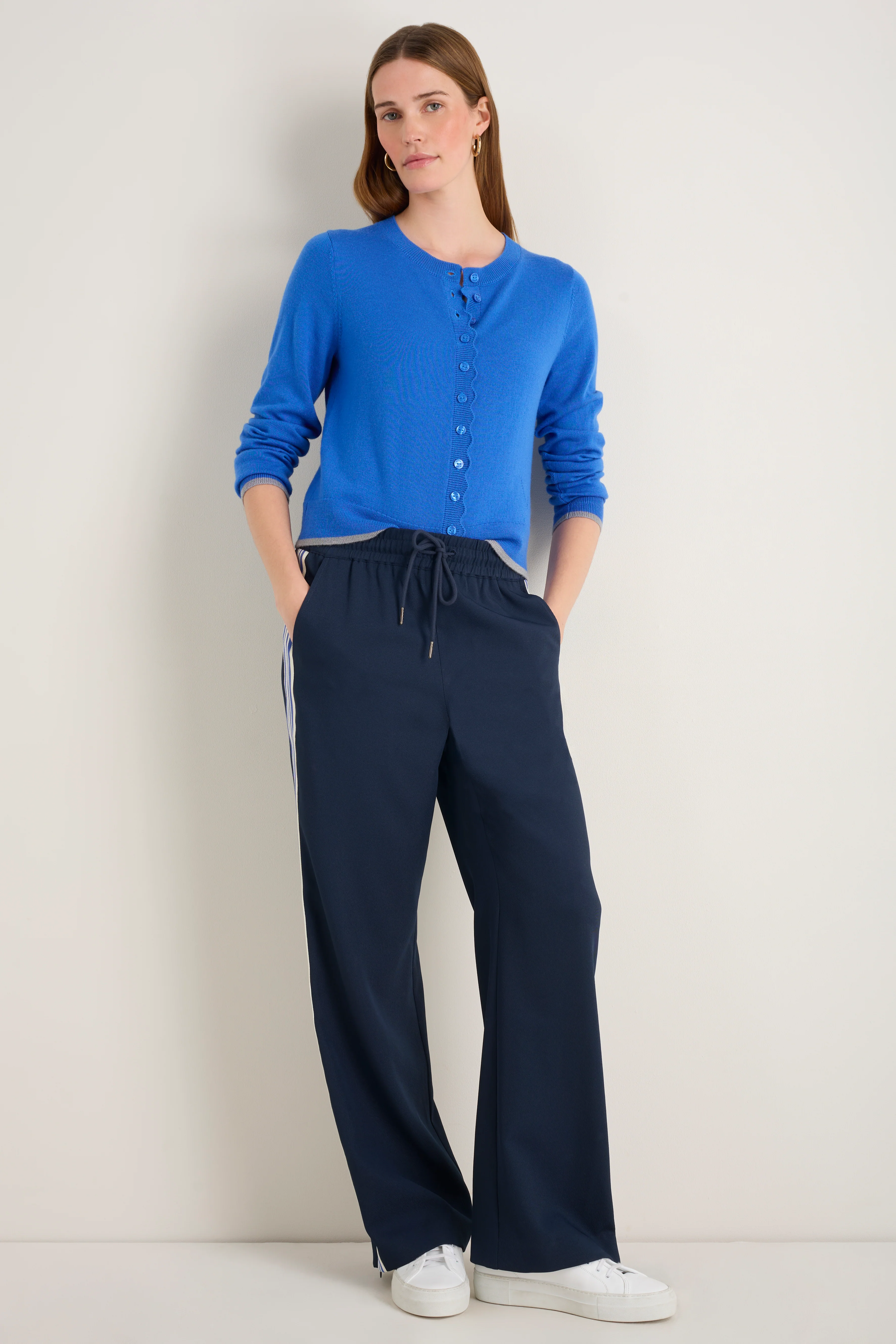 Fleurine Cropped Cardigan - Cobalt Blue - Image 3