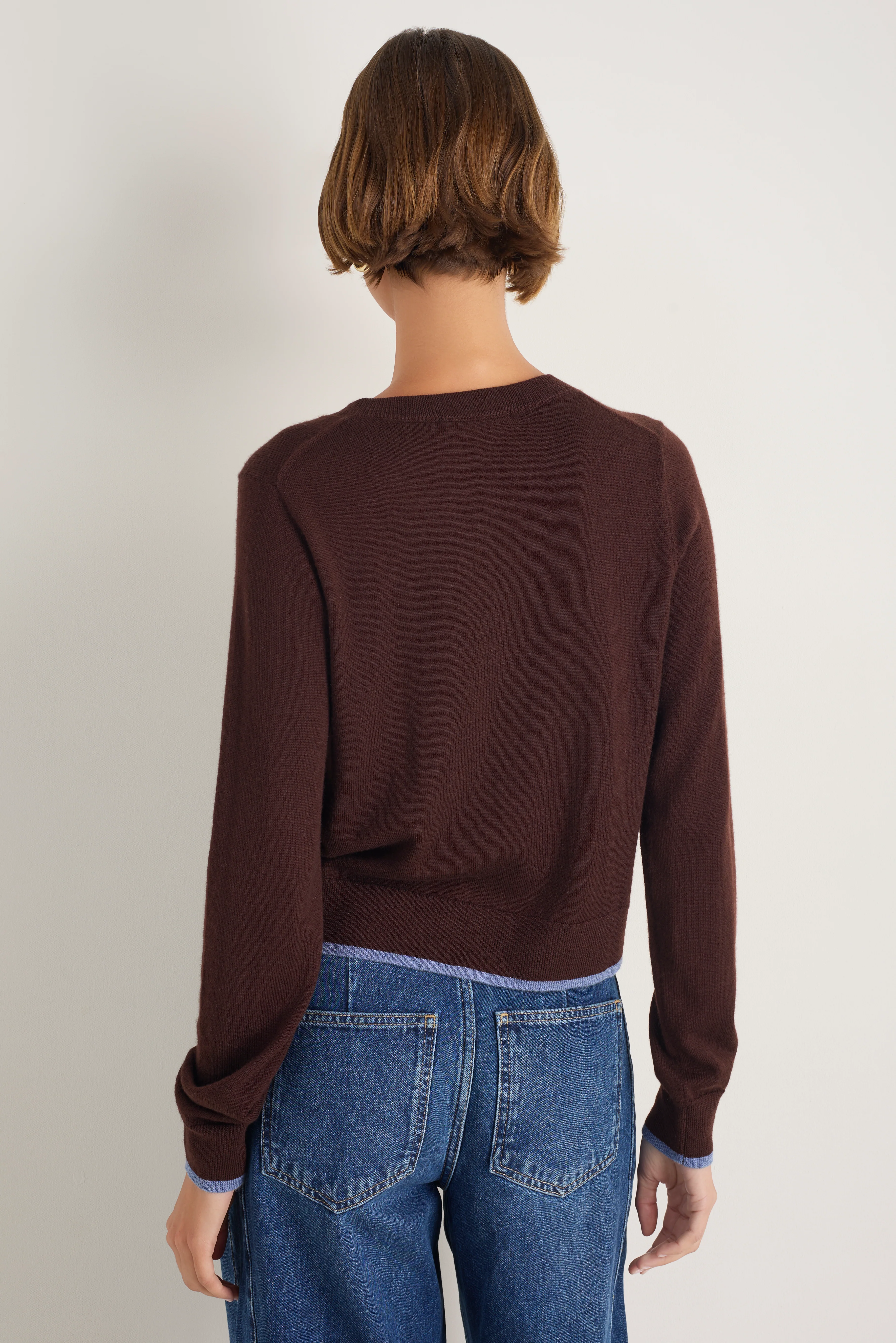 Fleurine Cropped Cardigan - Cocoa - Image 3