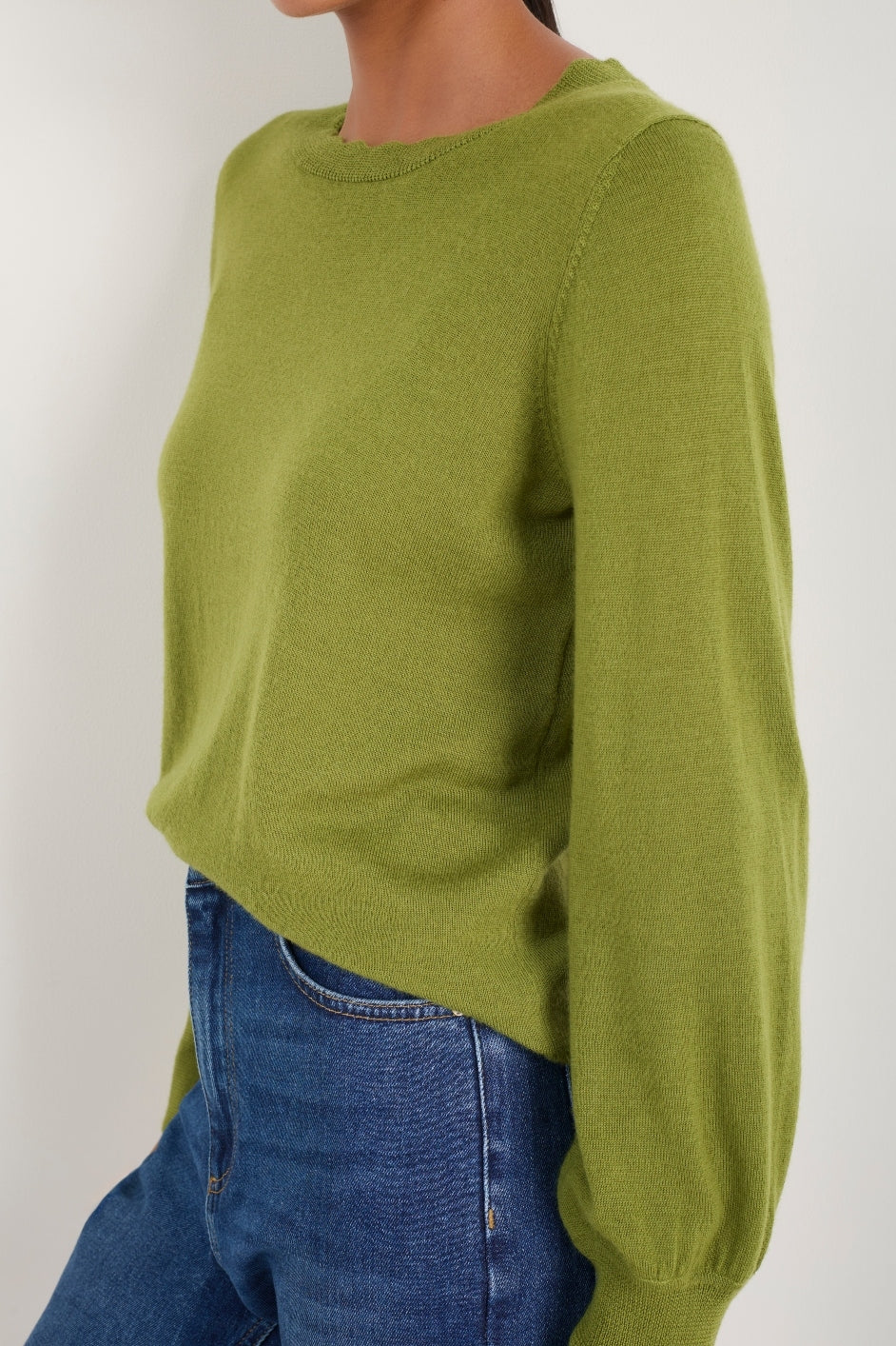 Fleurine Scallop Jumper - Deep Olive - Image 2