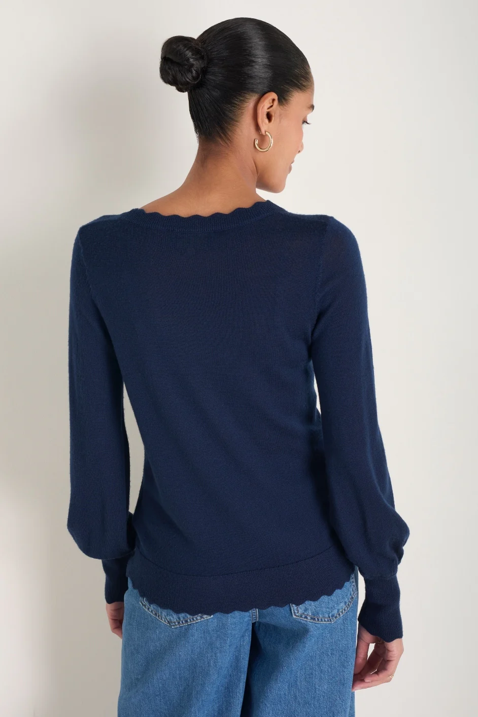 Fleurine Scallop Jumper - Midnight - Image 3