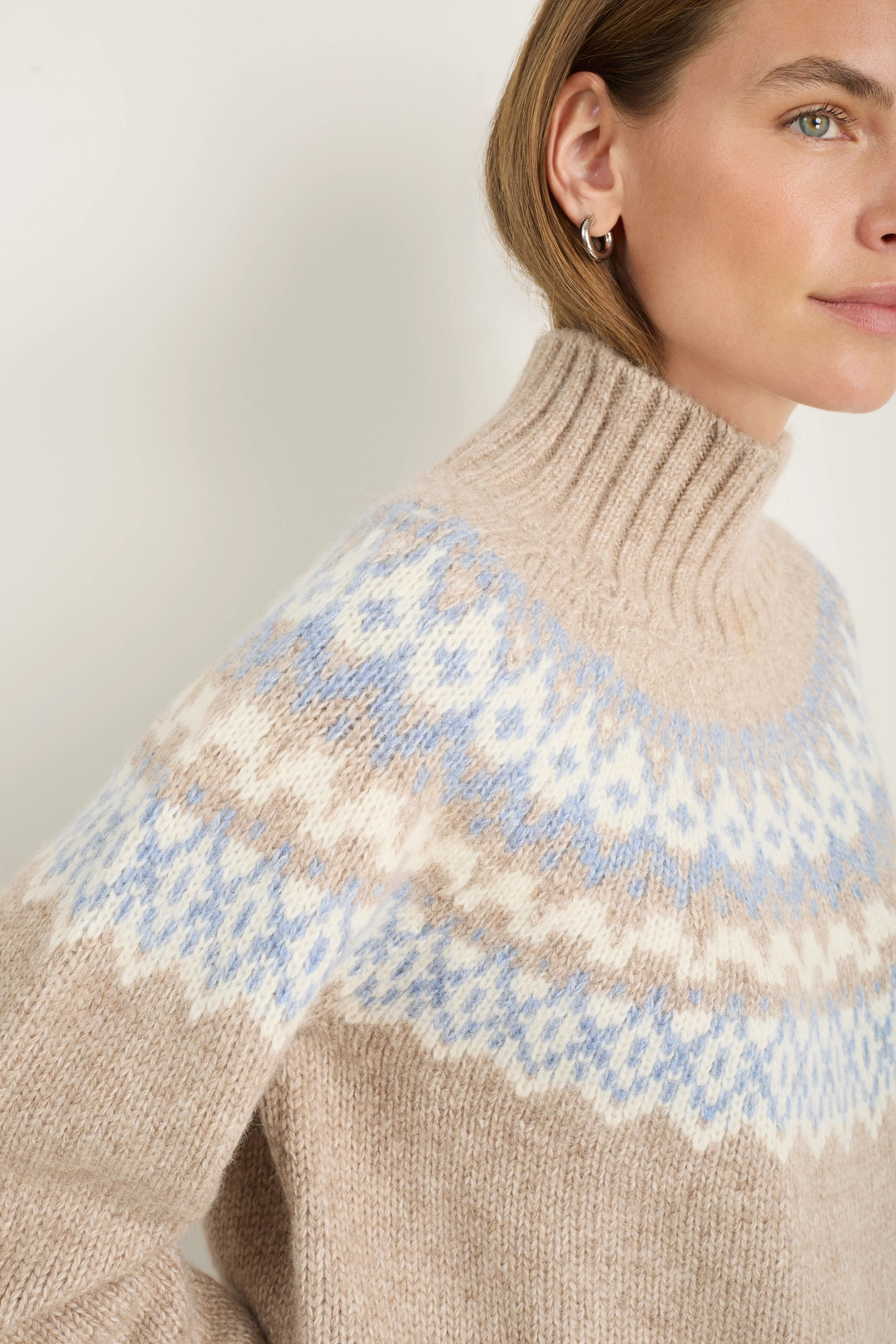 Florence Fairisle Jumper - Oat - Image 2