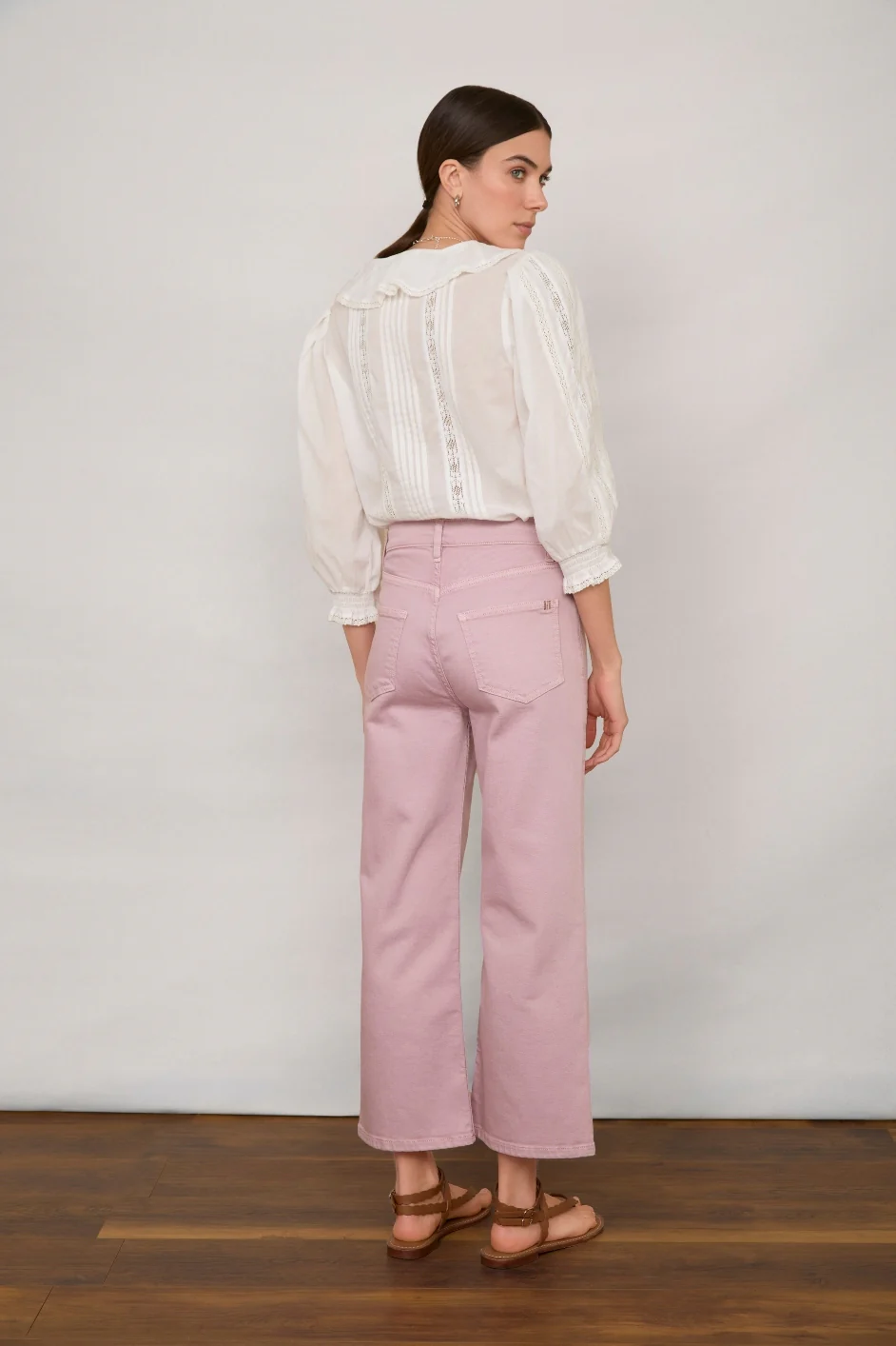 Flossie Carpenter Flare Cropped Jean - Mauve - Image 3