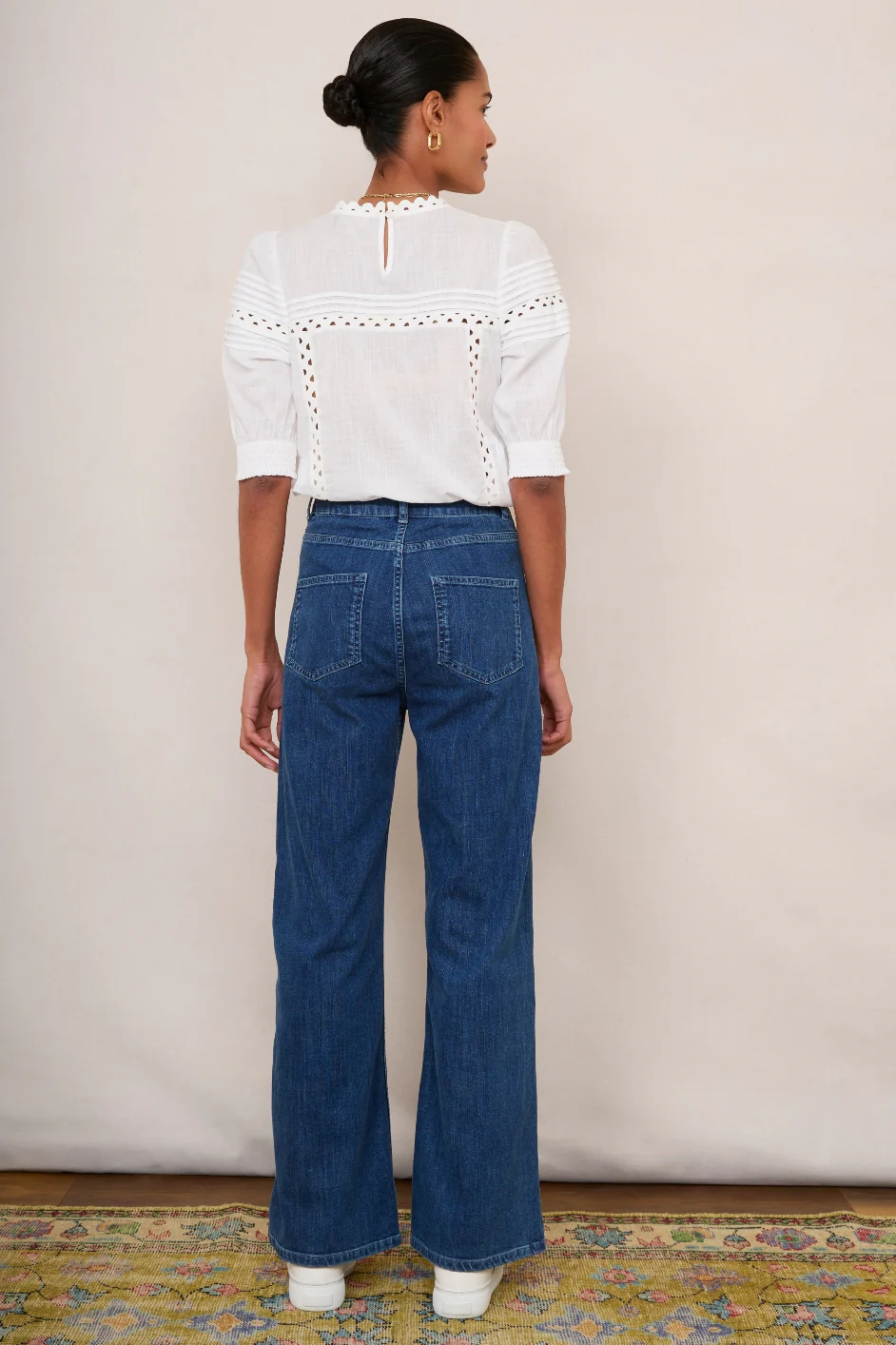 Flossie Carpenter Flare Jean - Mid Wash - Image 4