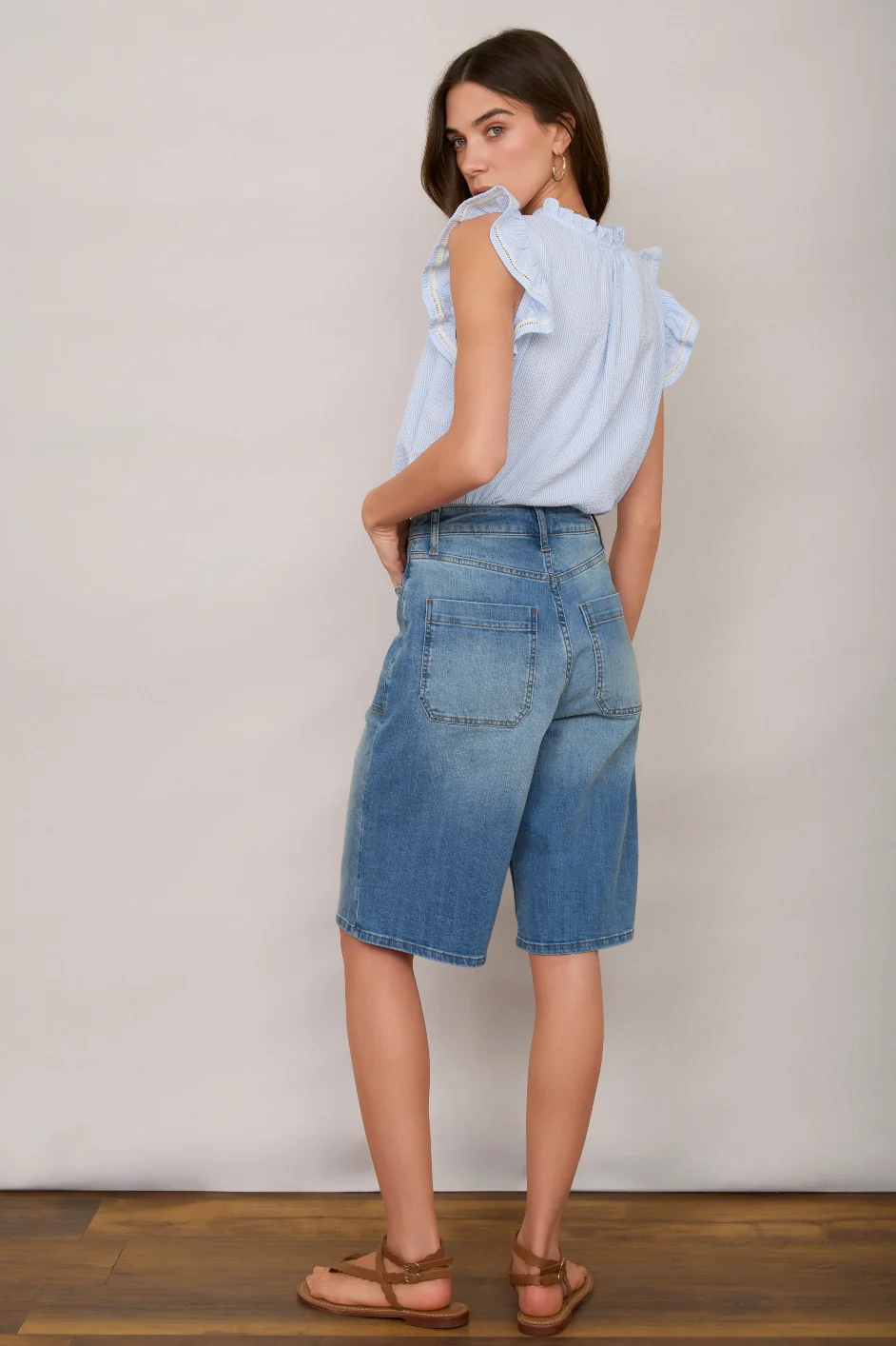 Flossie Culotte Short - Mid Wash - Image 5