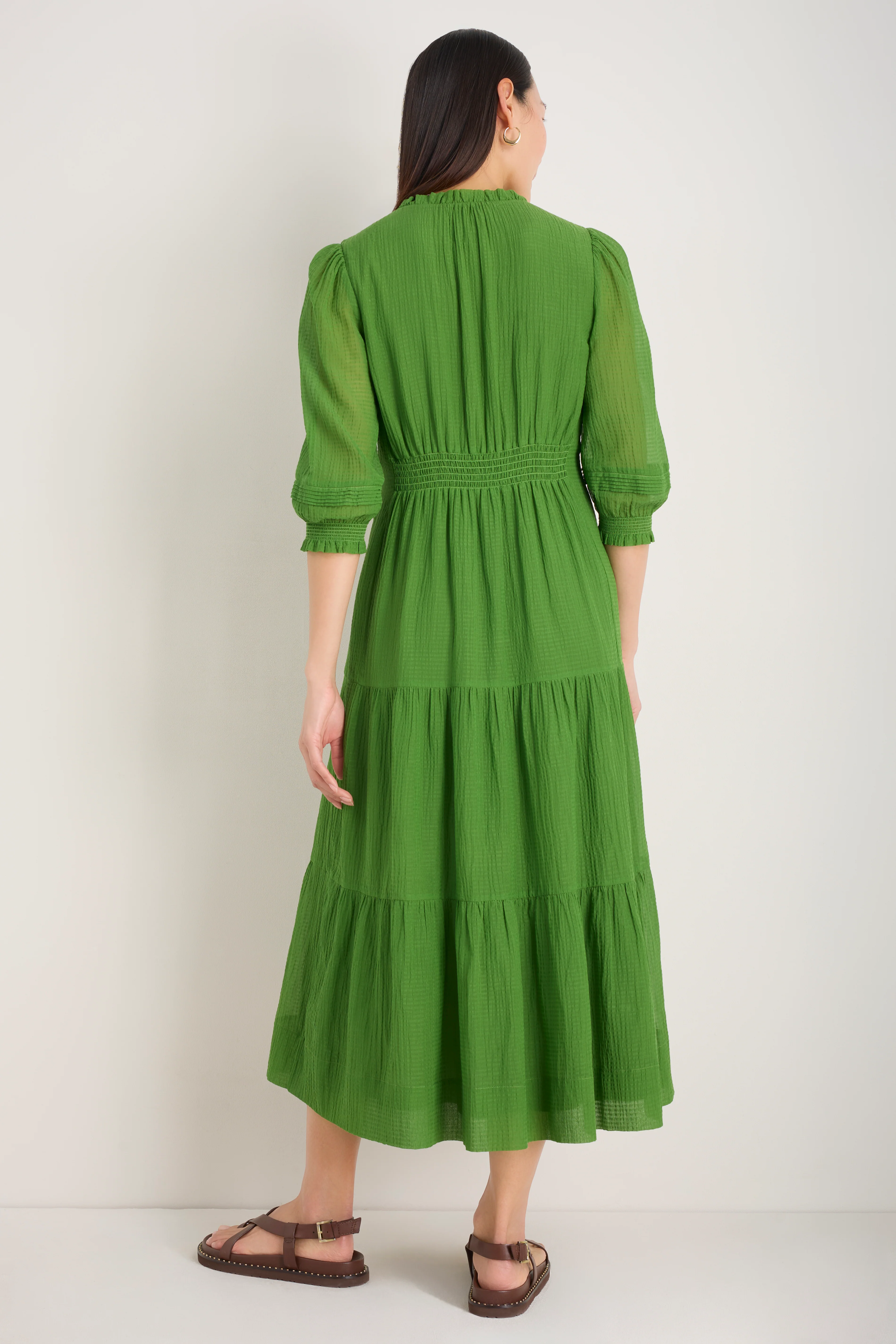 Grace Silk Blend Dress - Fern Green - Image 6