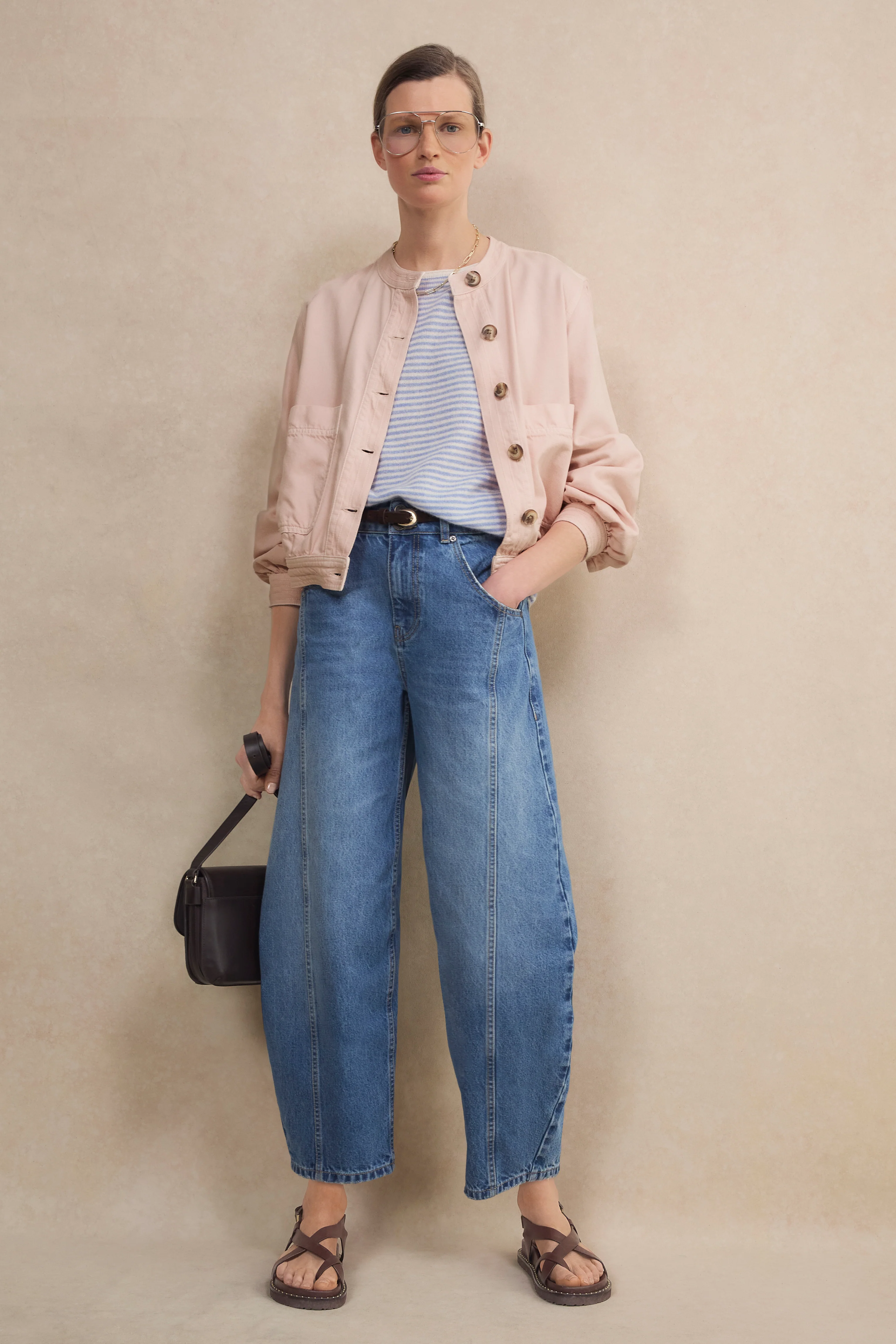 Hallie Collarless Jacket - Dusky Pink - Image 5