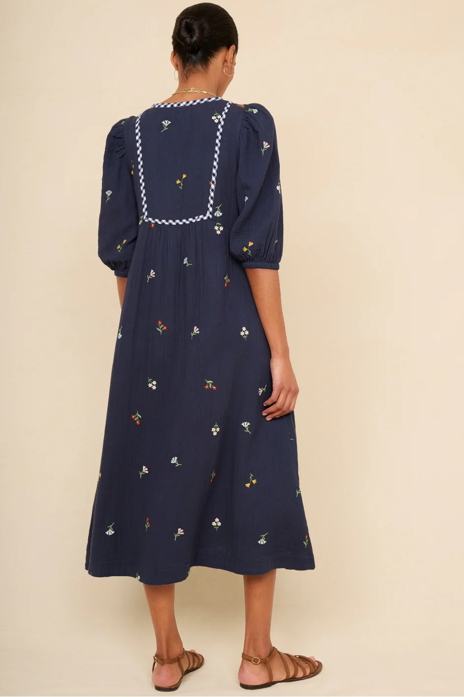Hana Embroidered Dress - Midnight - Image 3