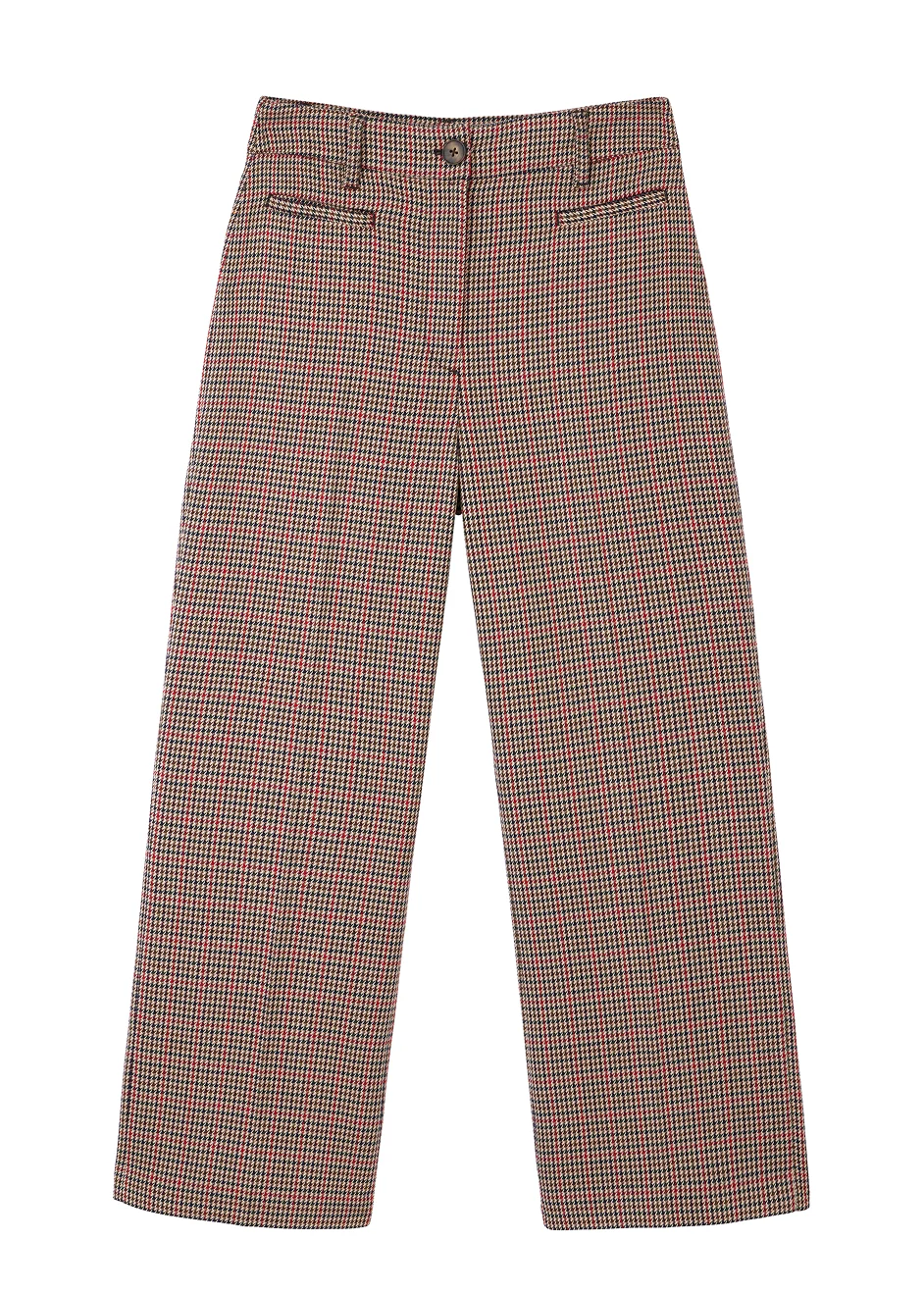 Ingrid Check Crop Trouser - Tan/Red Check - Image 5