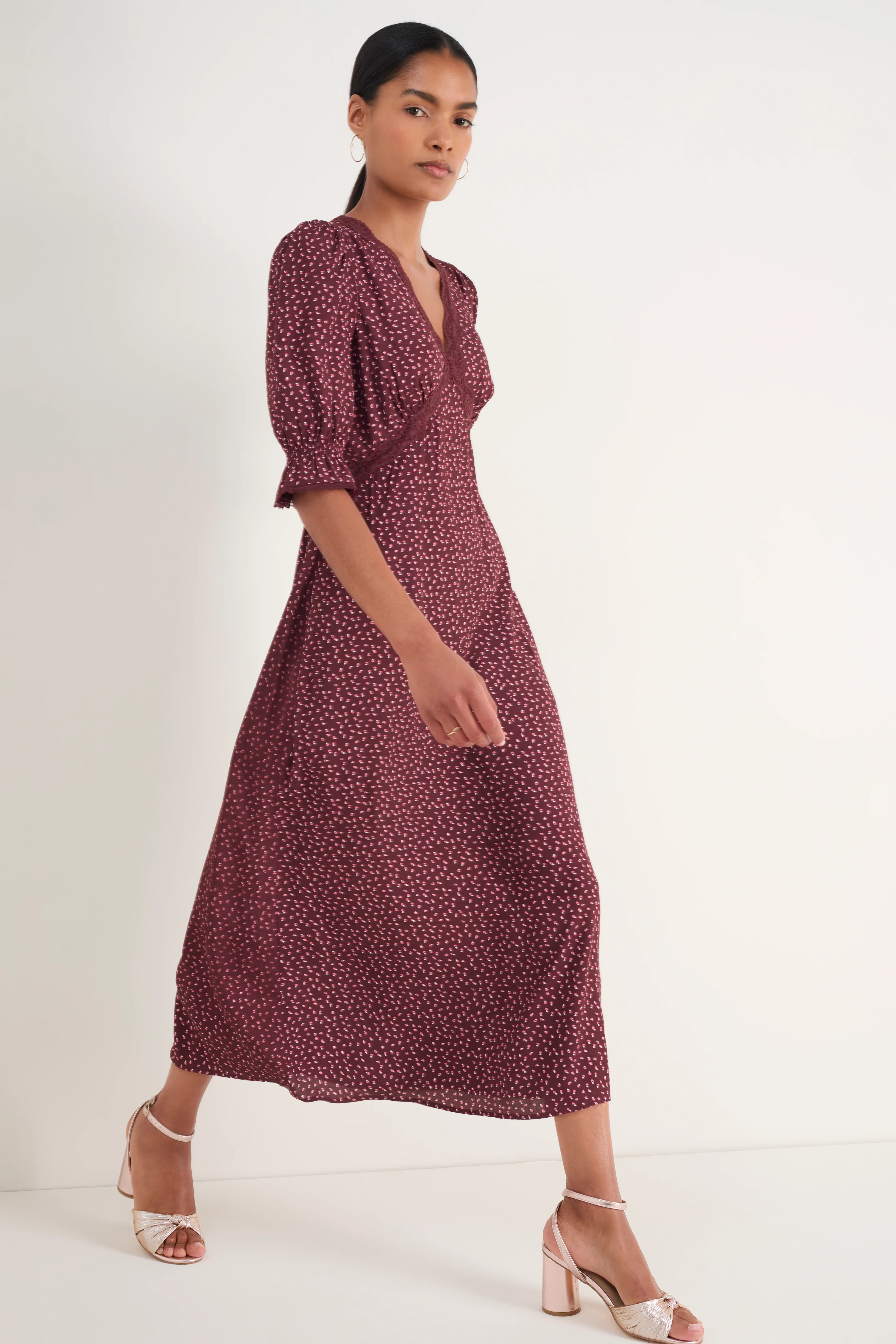 Jamie Dress - Merlot Seed Print - Image 3