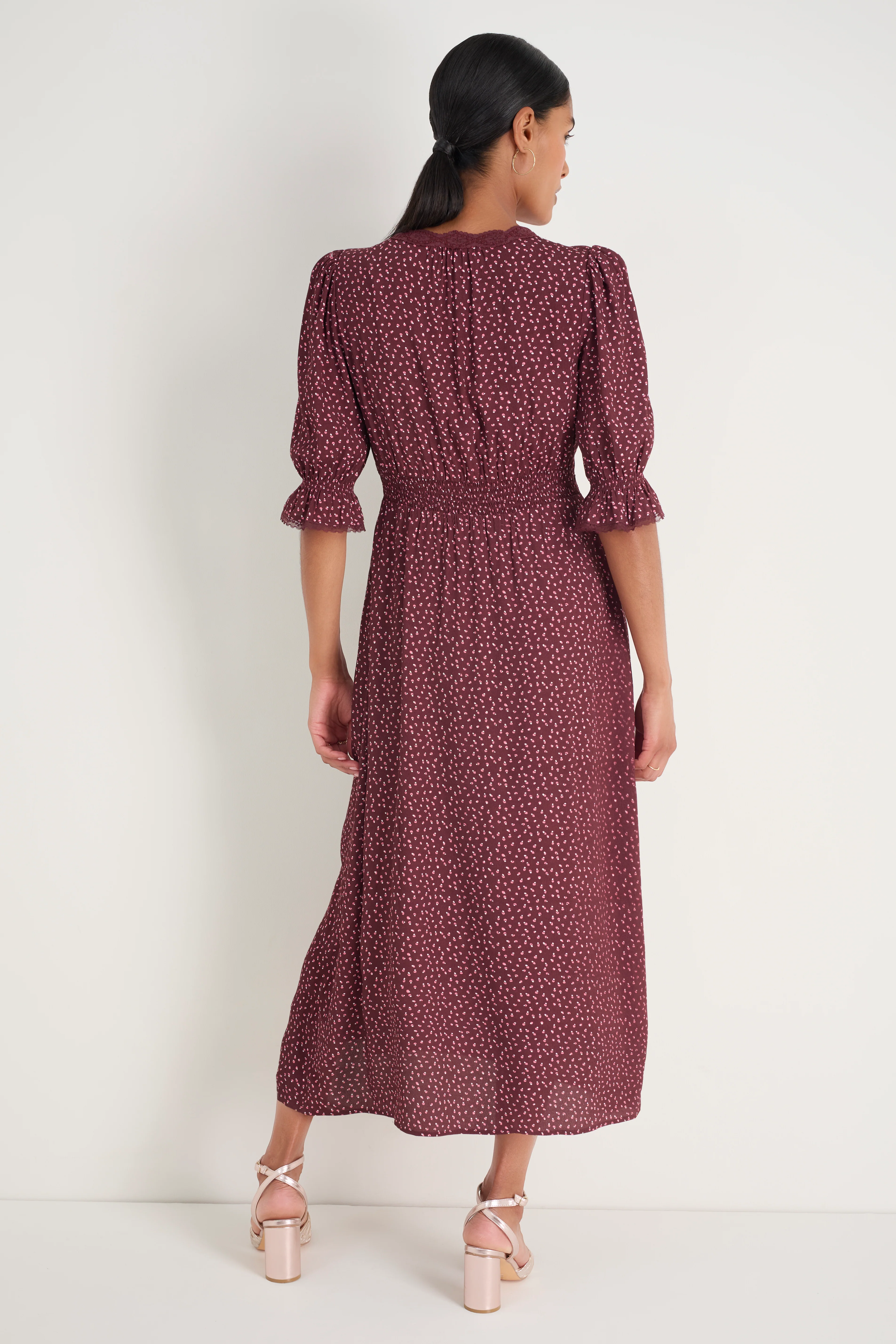 Jamie Dress - Merlot Seed Print - Image 4