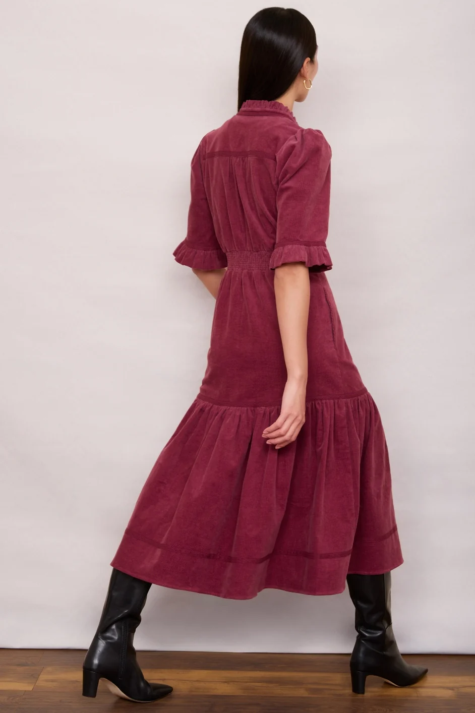 Jodi Cord Dress - Soft Plum - Image 3
