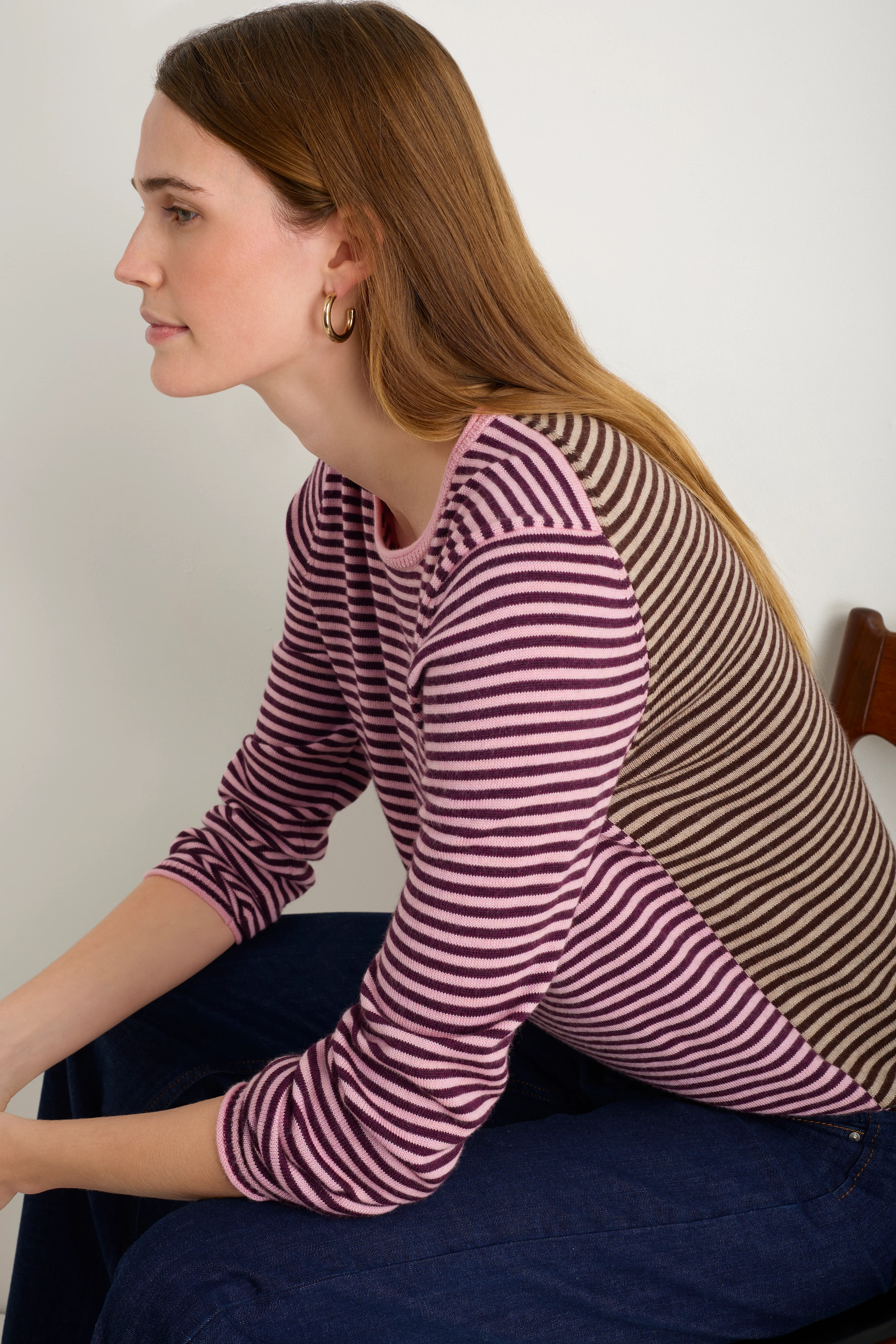 Josephine Merino Jumper - Multi Stripe - Image 5