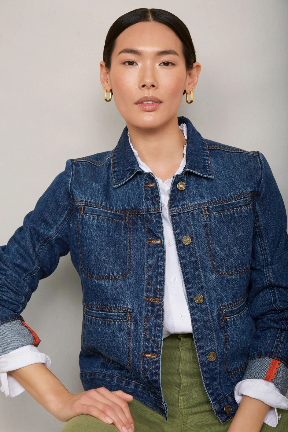 Karla Denim Jacket - Mid Wash - Image 3