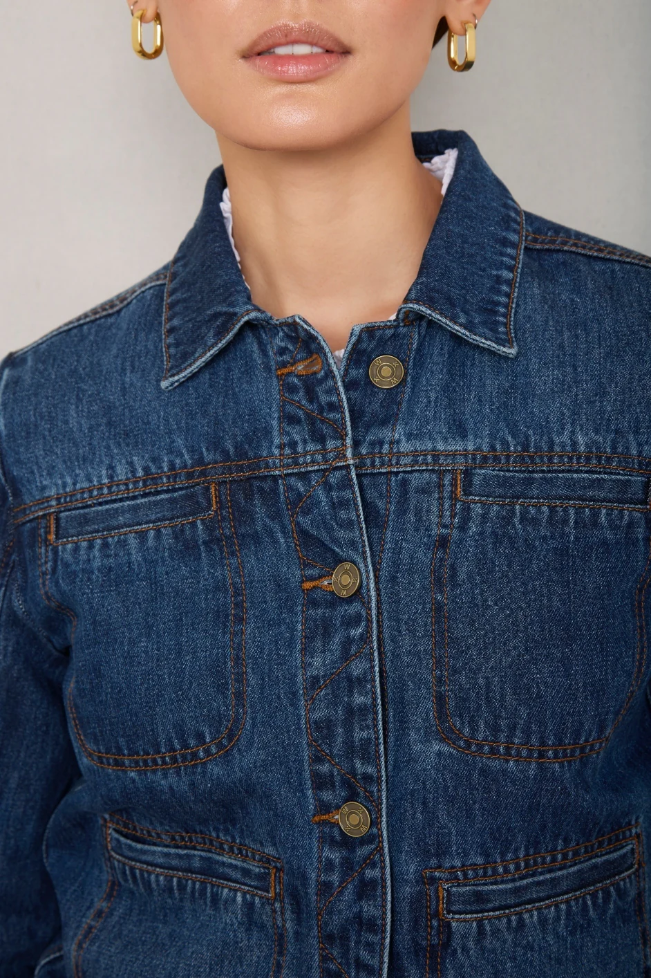 Karla Denim Jacket - Mid Wash - Image 7