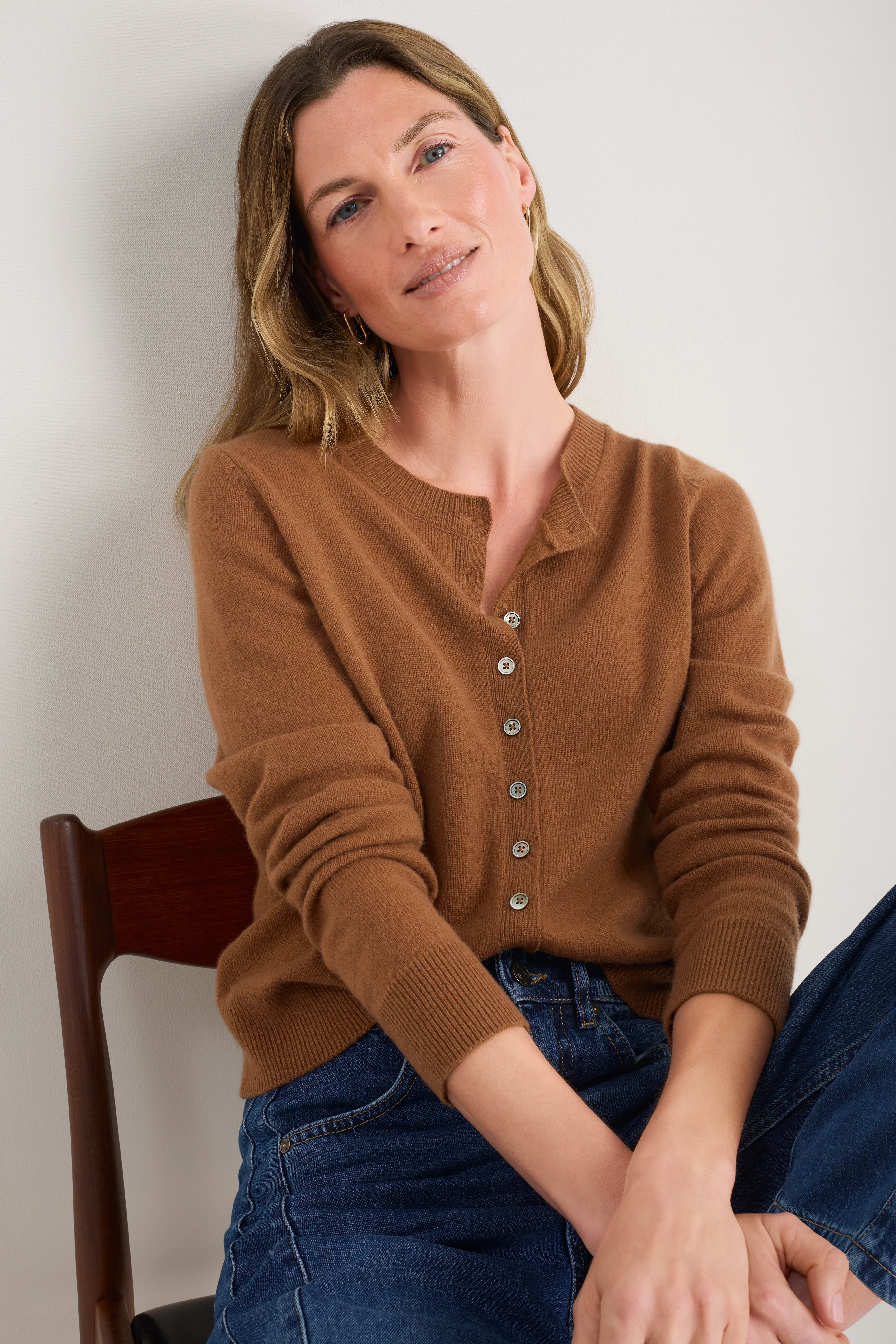 Katie Cashmere Cardigan - Toffee - Image 3