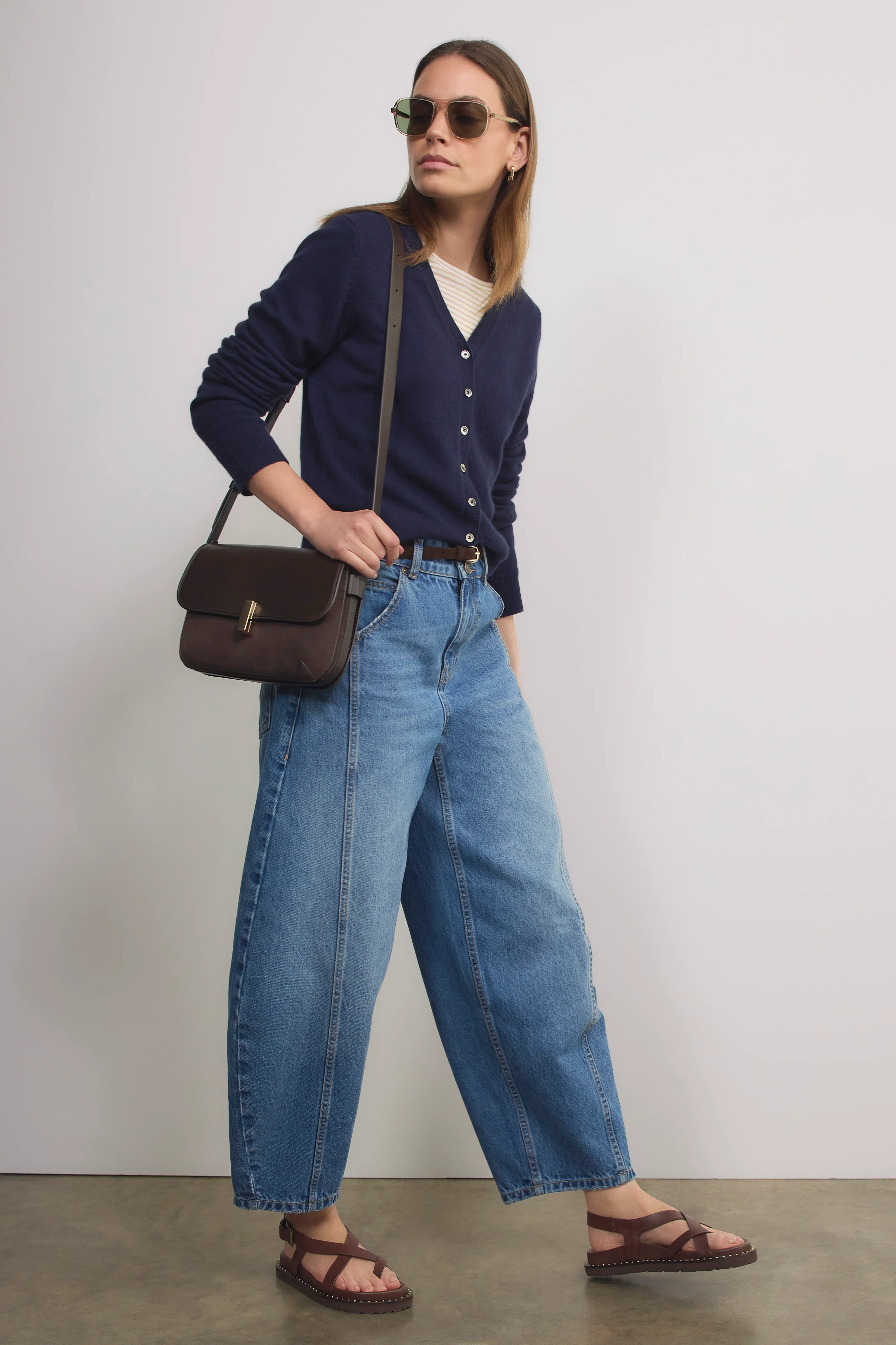 Katie Cashmere V-Neck Cardigan - Midnight - Image 5