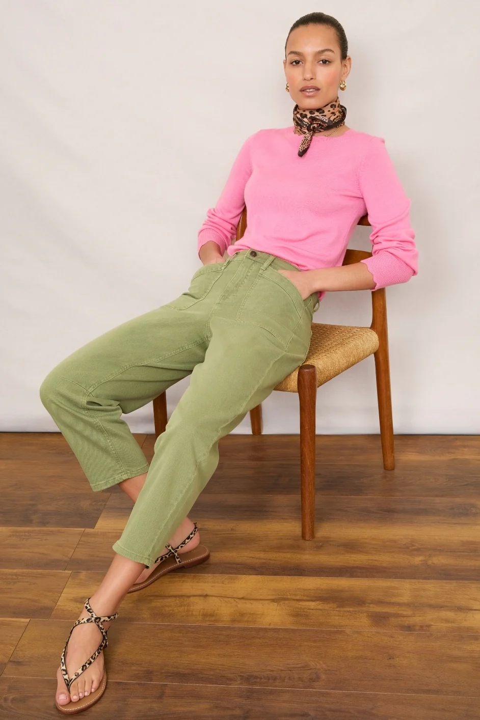 Kaya Cargo Barrel Jean - Olive Green - Image 6