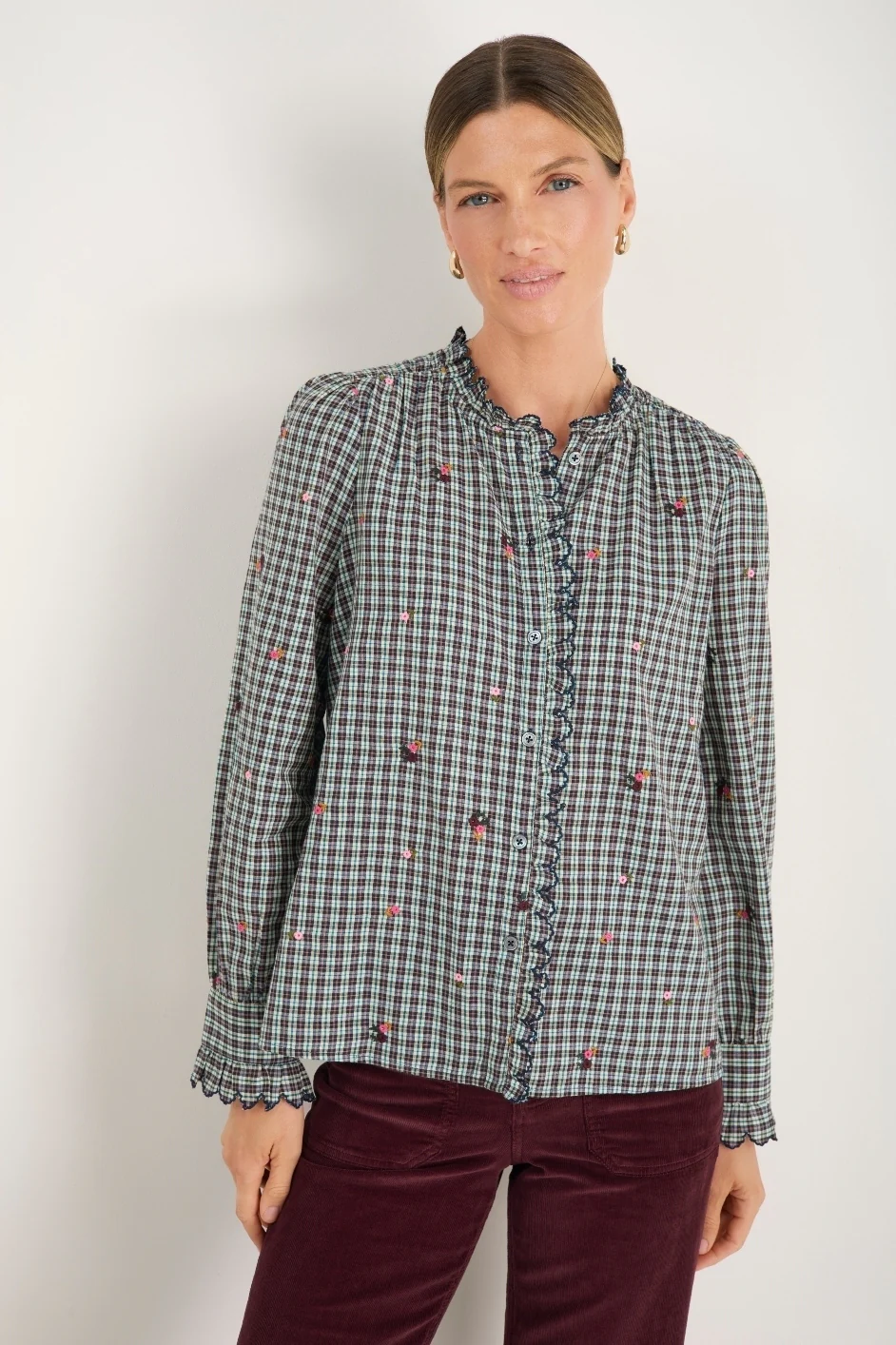 Keely Shirt - Check Embroidered - Image 3