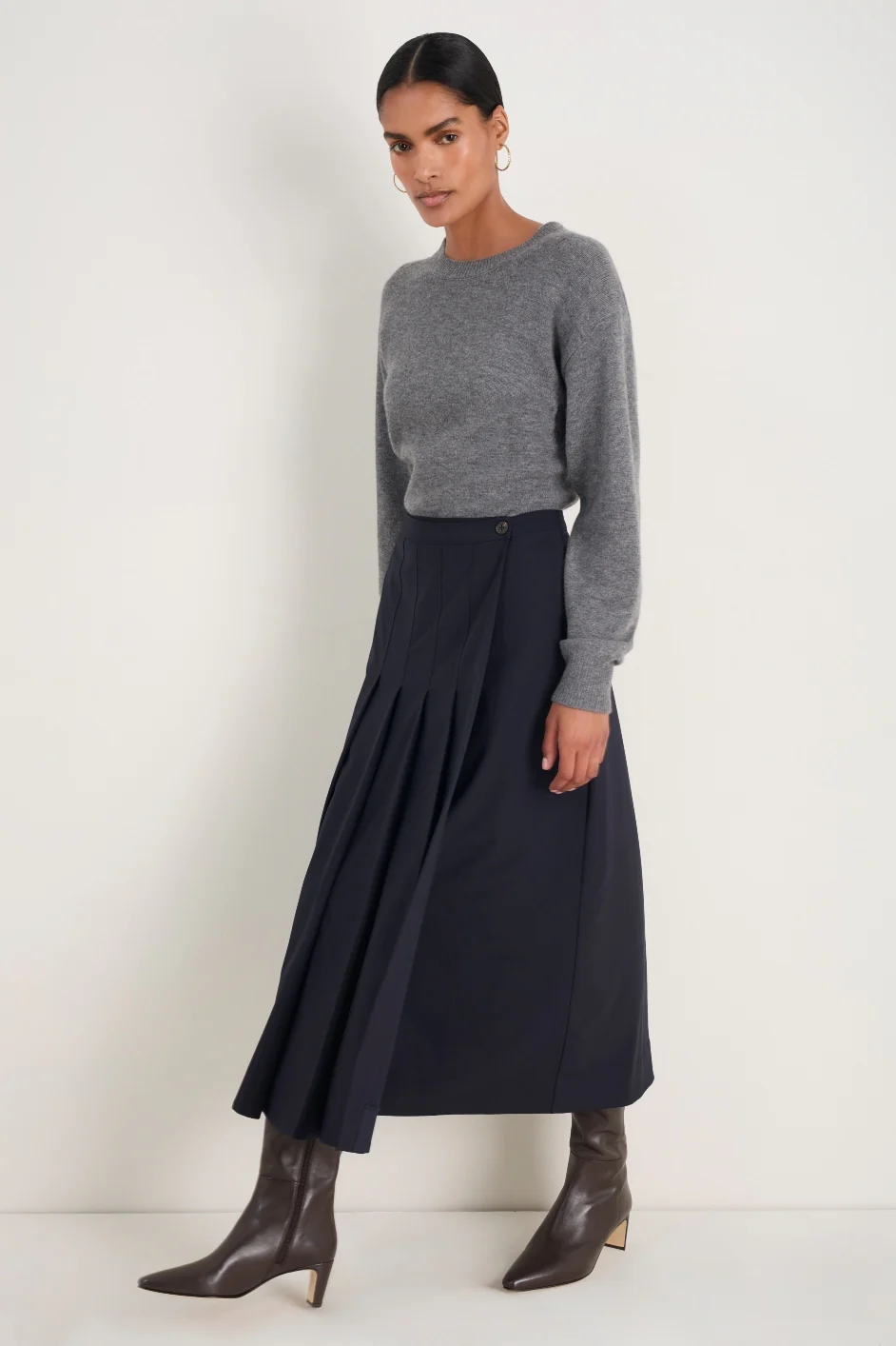 Kirsty Kilt Skirt - Midnight