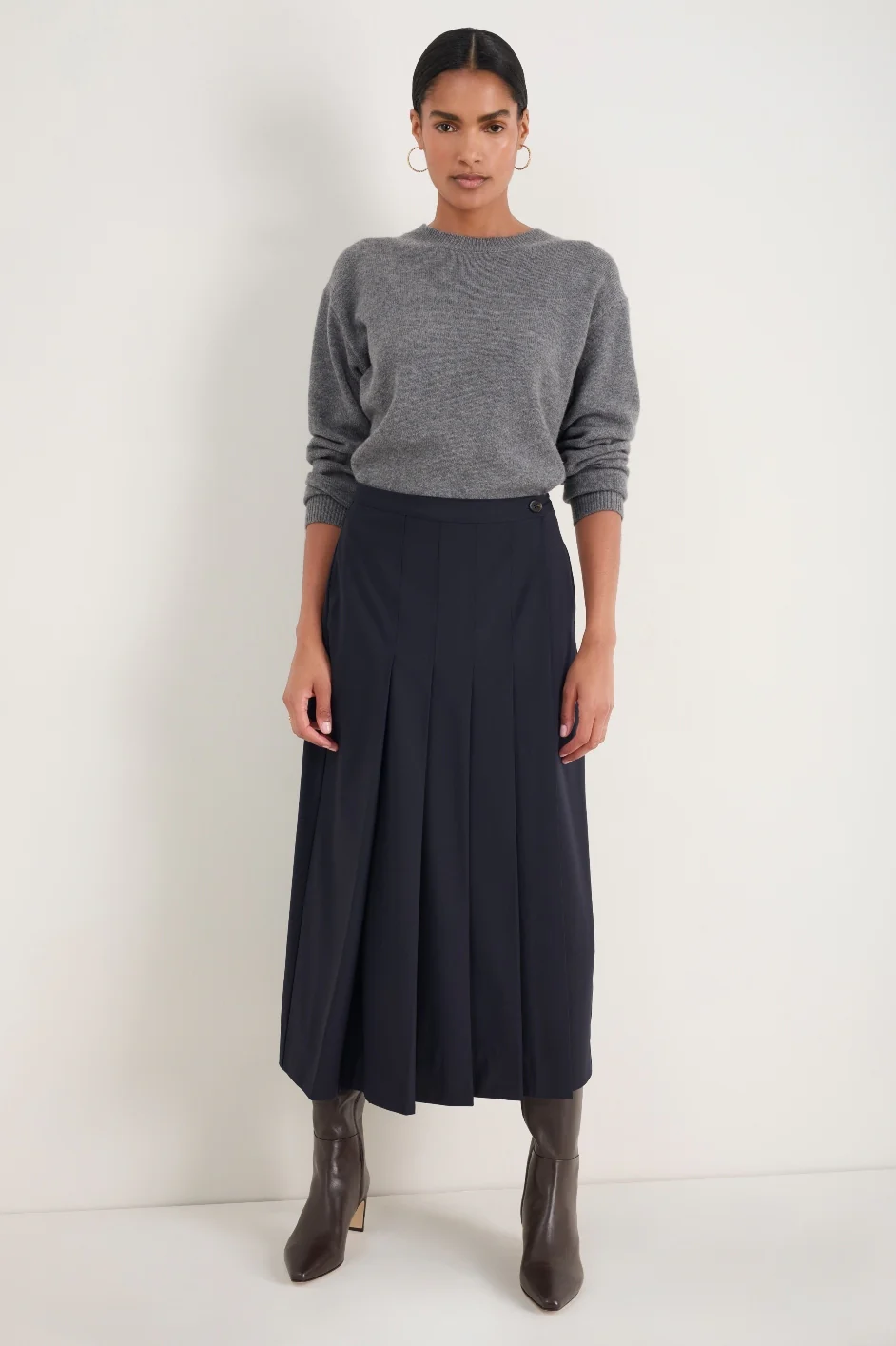 Kirsty Kilt Skirt - Midnight - Image 3