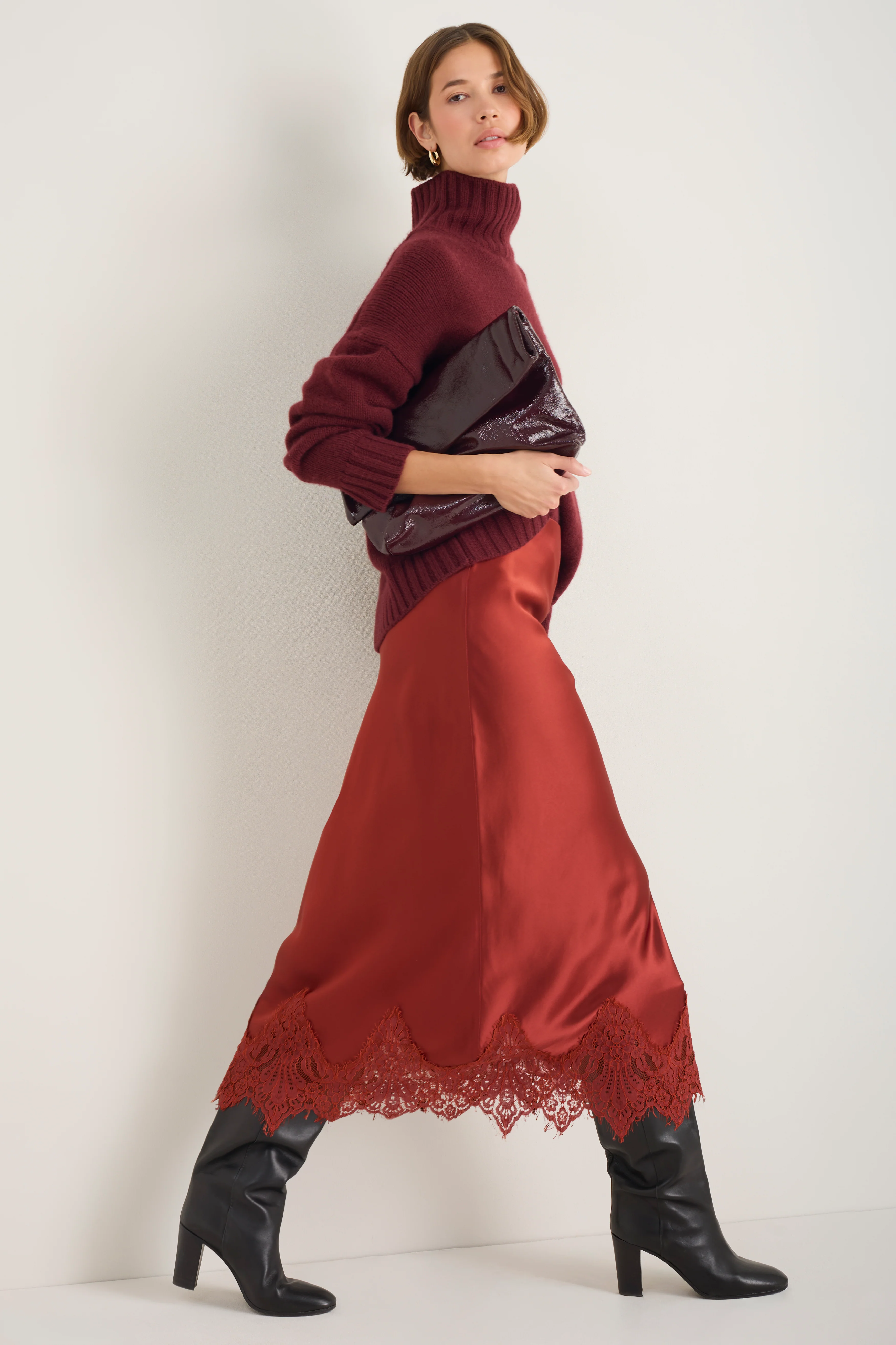 Lara Lace Skirt - Cinnamon