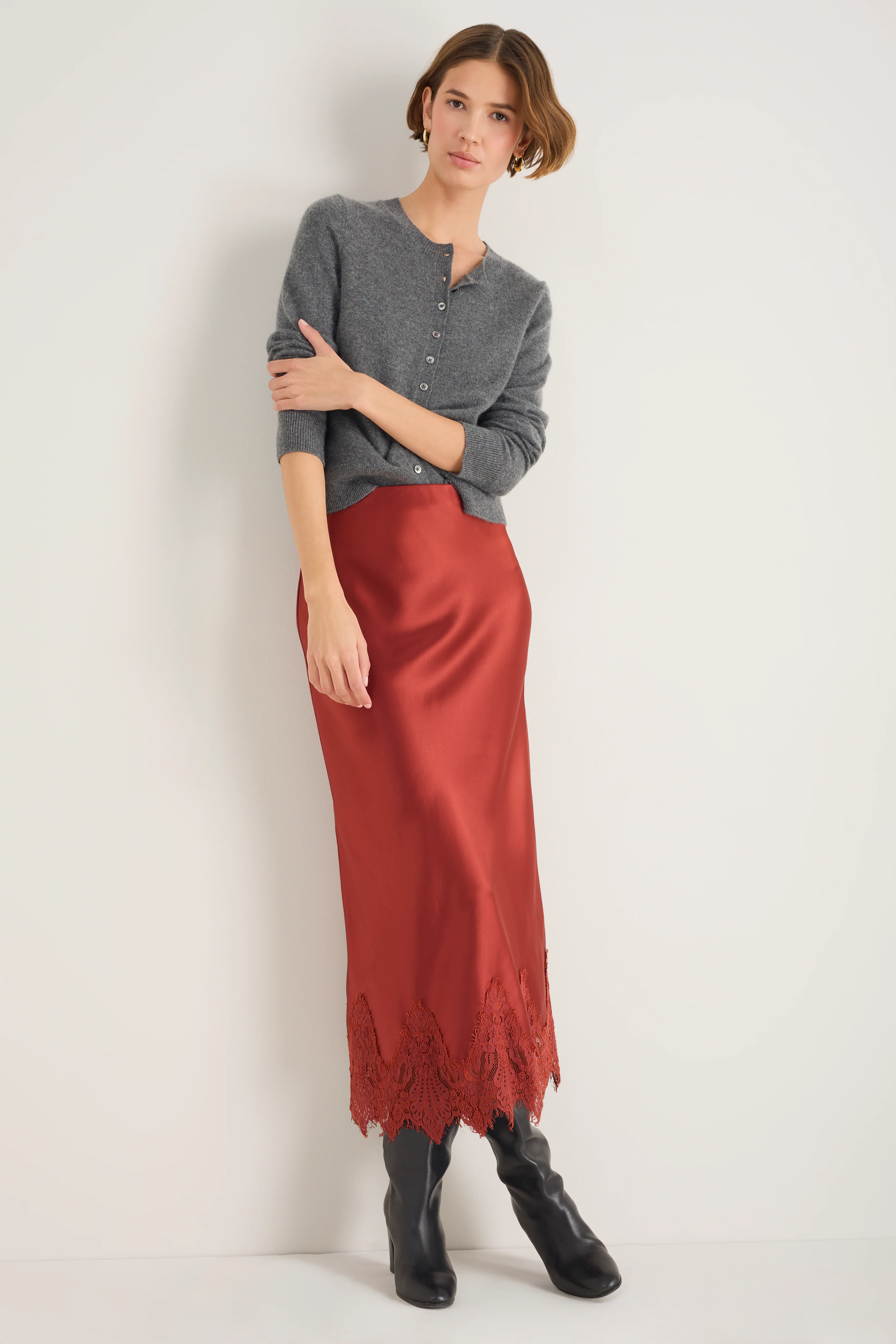 Lara Lace Skirt - Cinnamon - Image 3