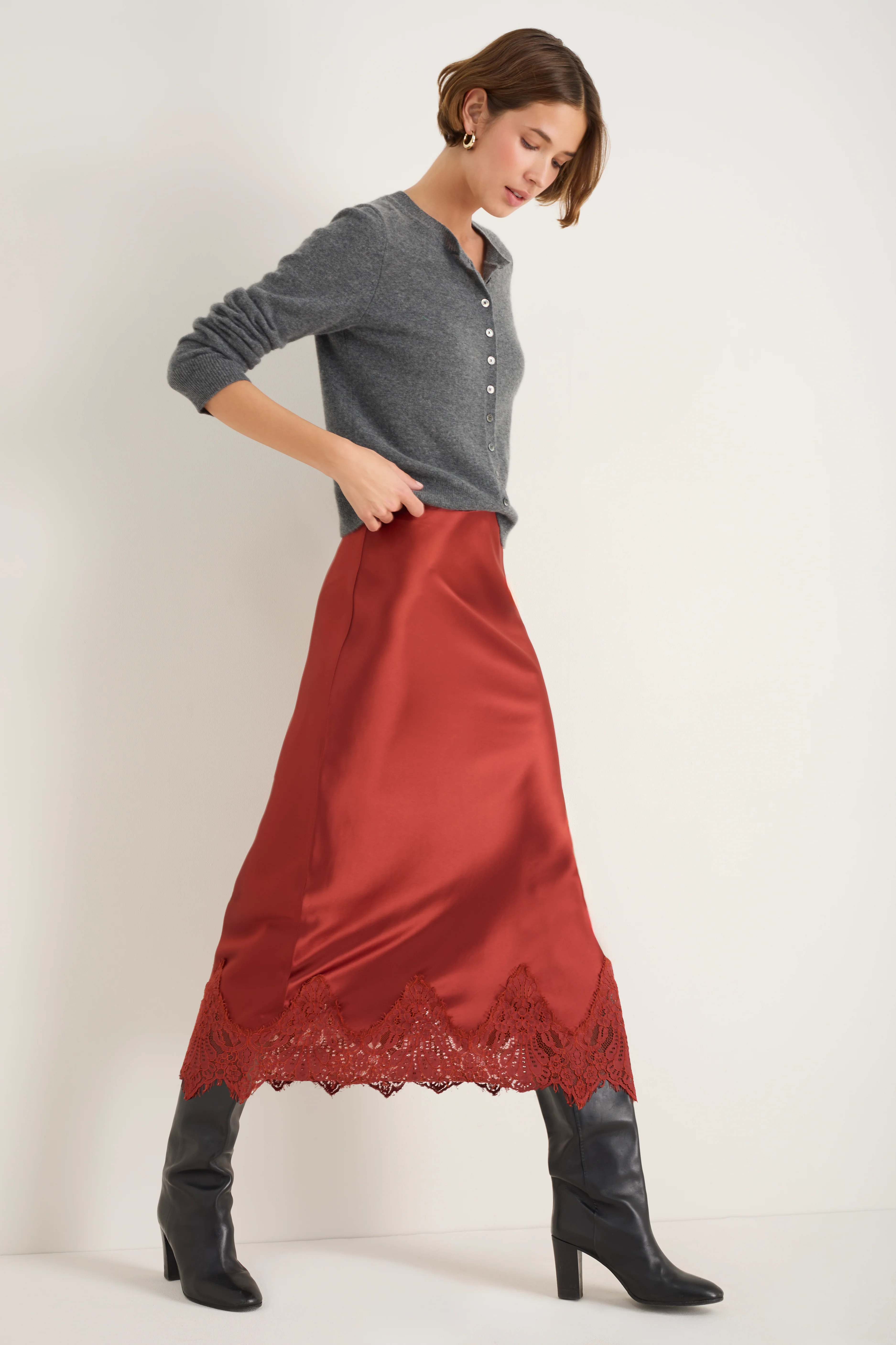 Lara Lace Skirt - Cinnamon - Image 4