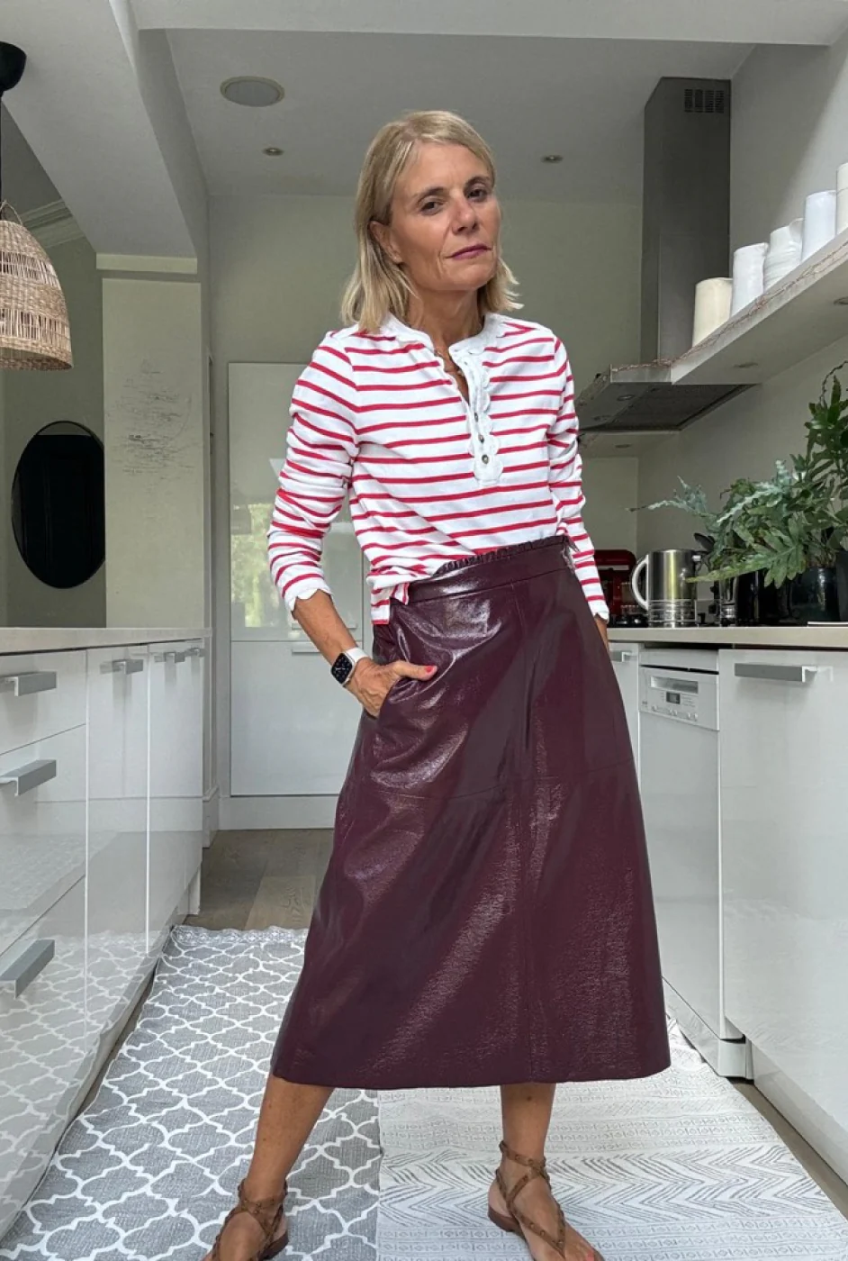 Lateisha Faux Leather Skirt - Plum Patent - Image 8
