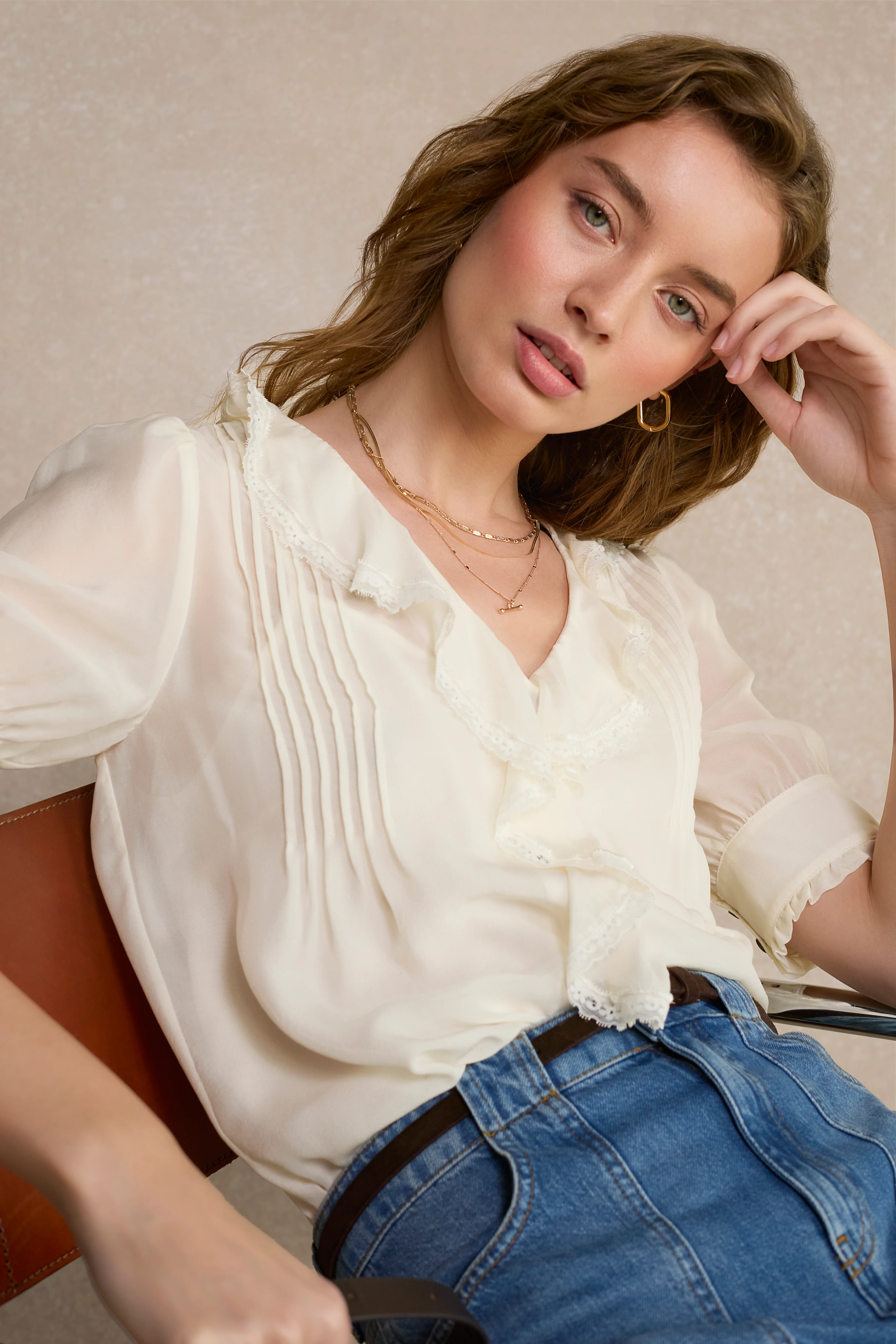Laurent Silk Blouse - Ivory - Image 6