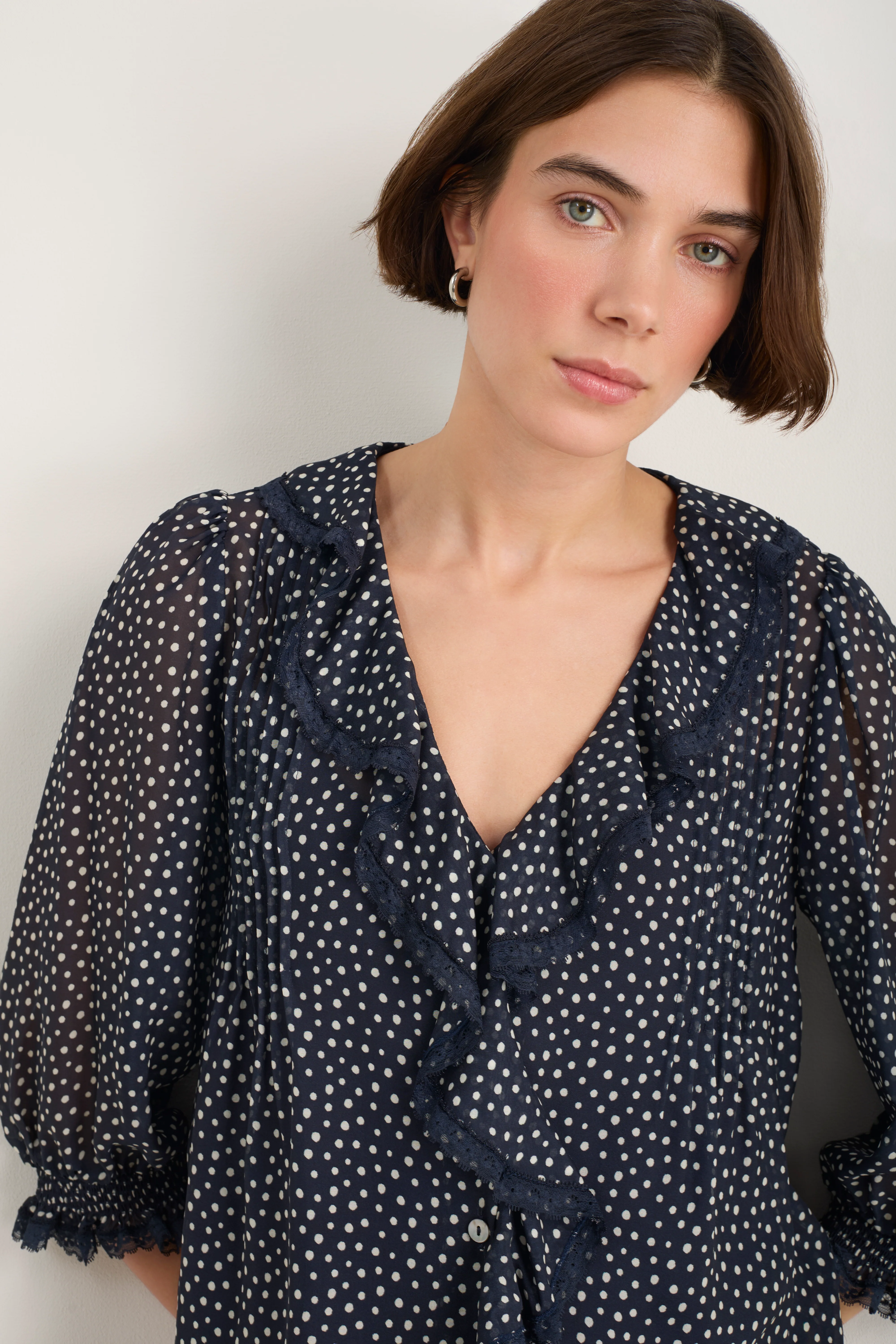 Laurent Silk Blouse - Midnight Spot - Image 6