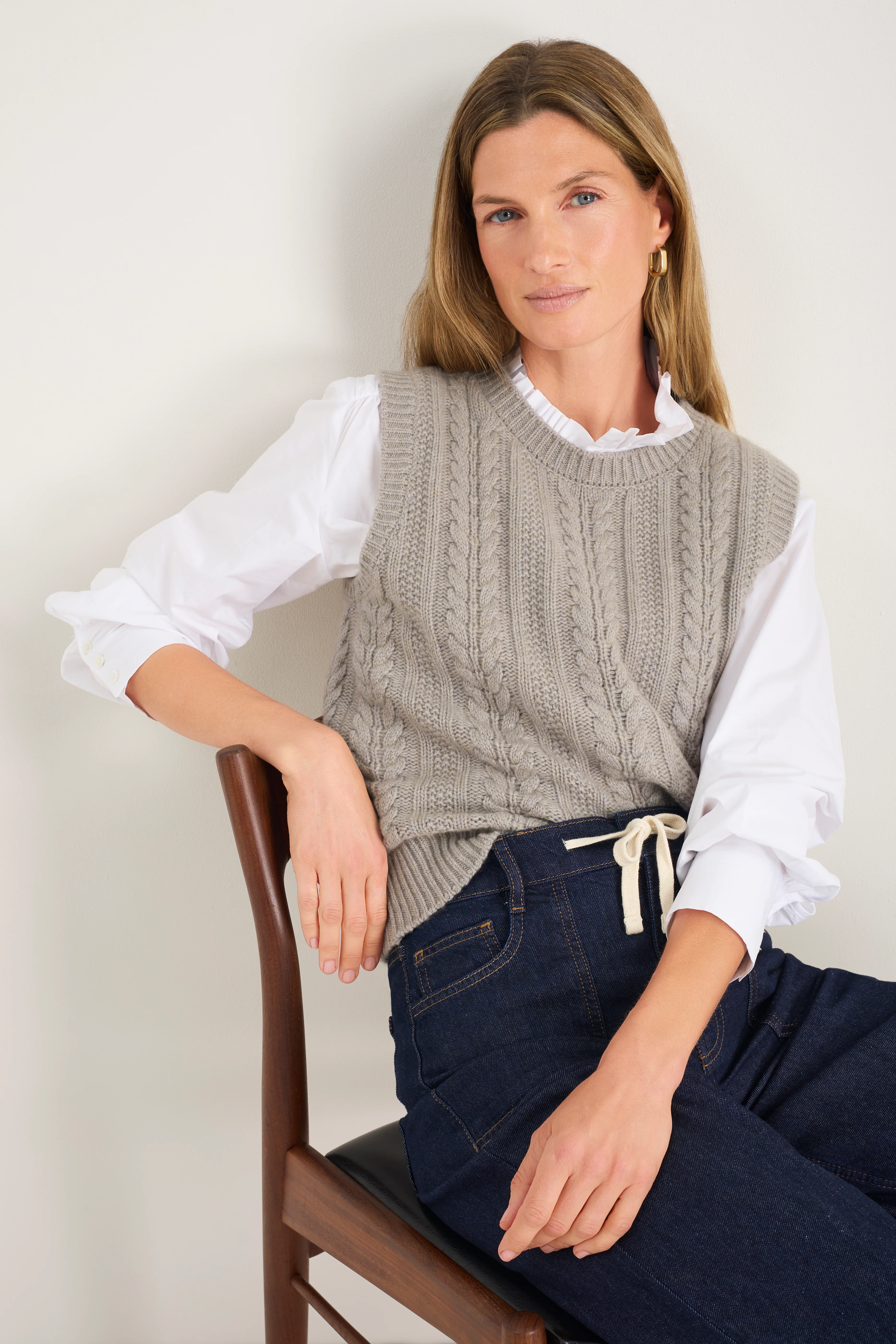 Layla Cable Tank - Taupe - Image 3