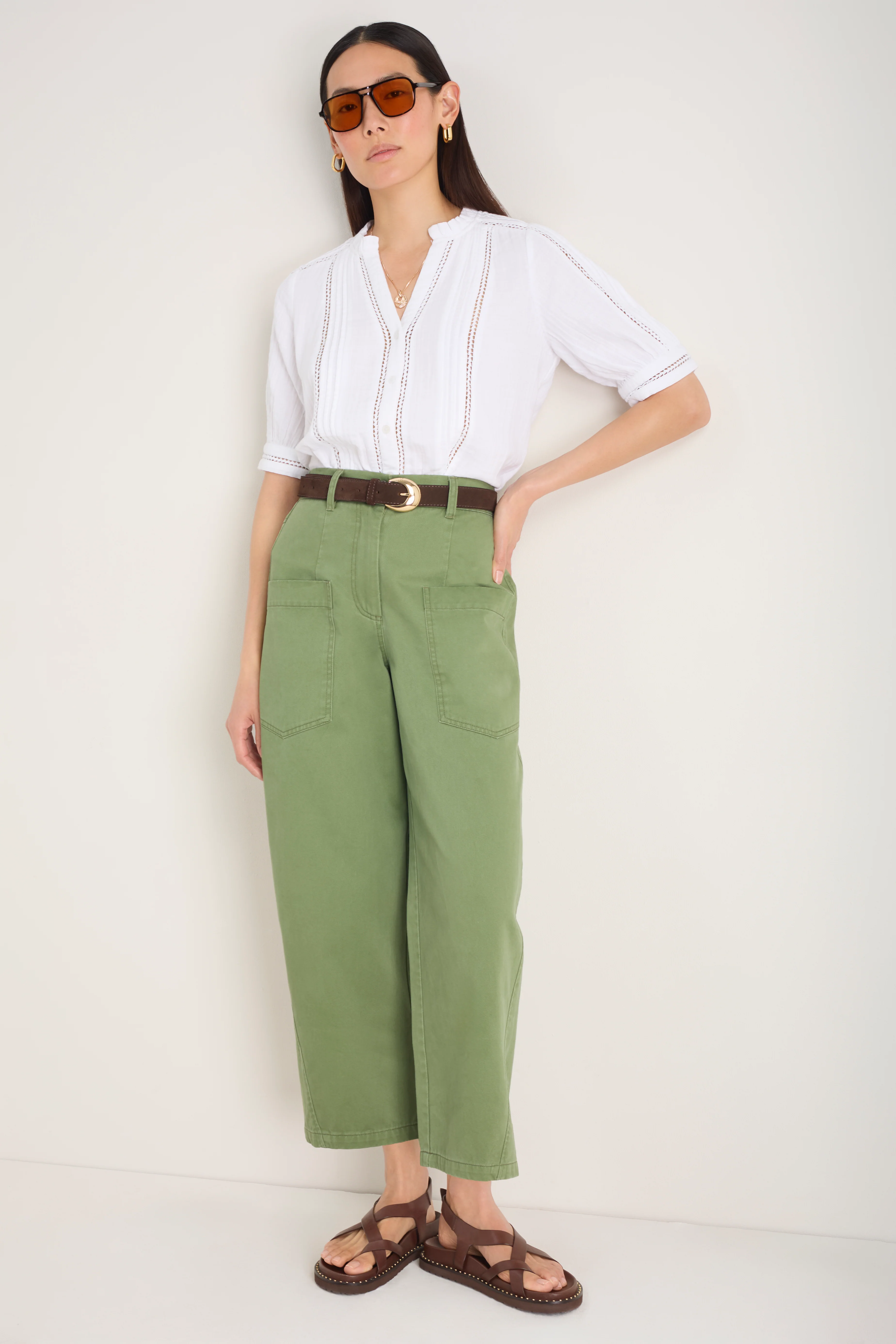 Lilian Patch Pocket Chino - Soft Khaki - Image 3