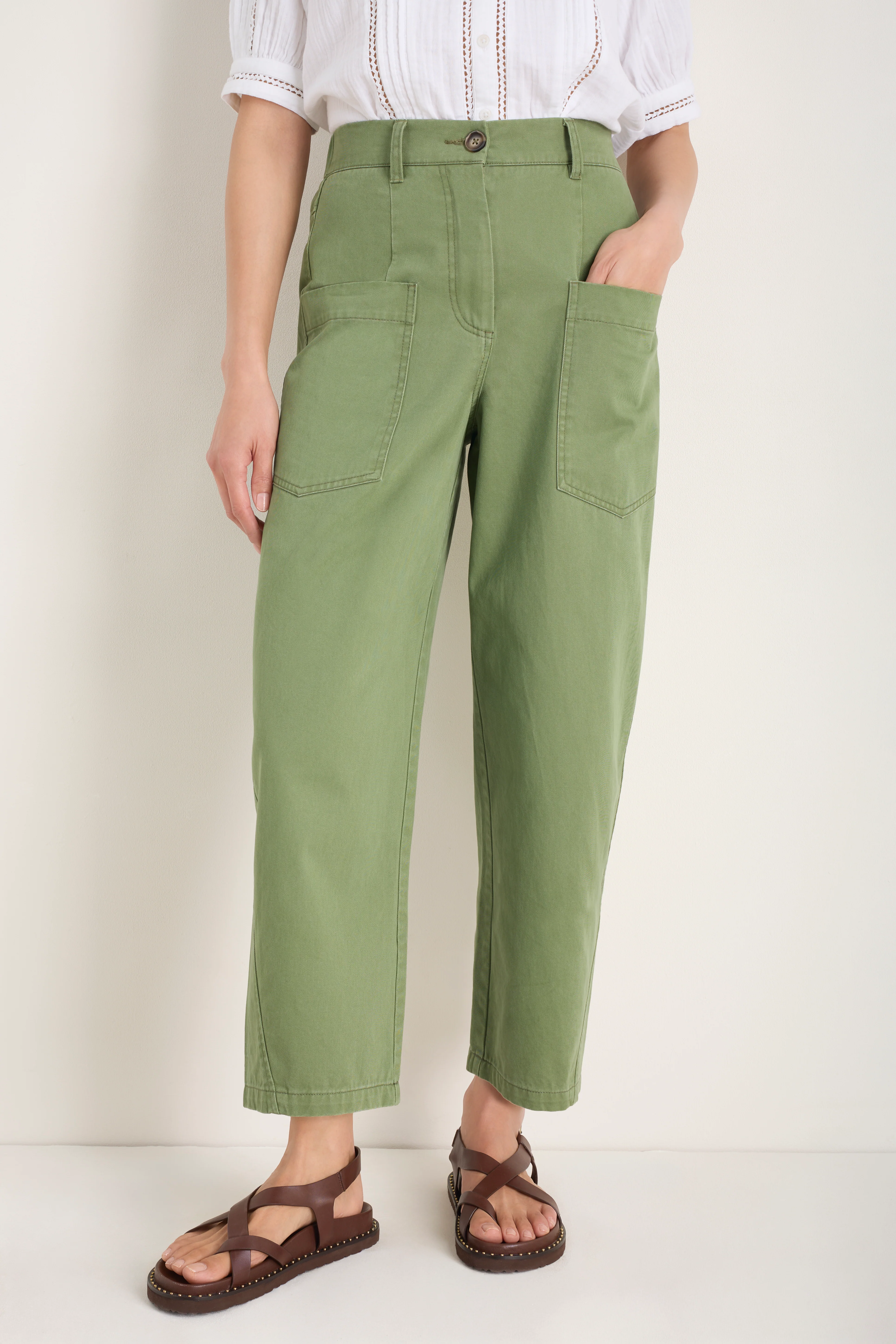 Lilian Patch Pocket Chino - Soft Khaki - Image 5