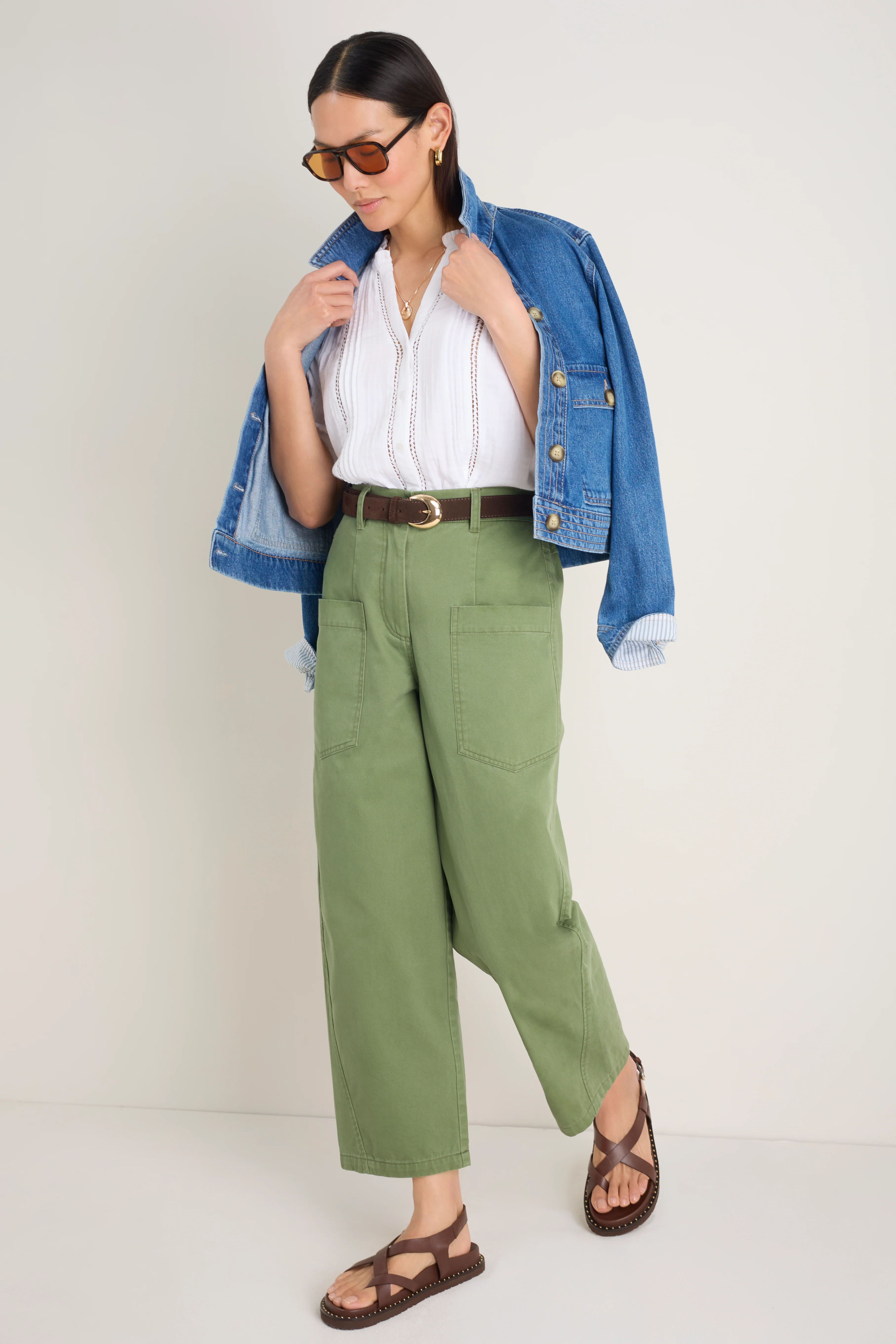 Lilian Patch Pocket Chino - Soft Khaki - Image 7