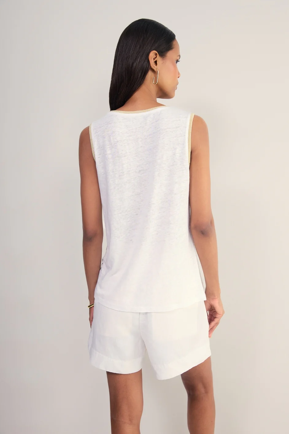Lily Linen Tank - White - Image 4