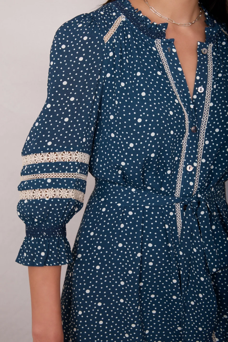 Lisette Shirt Dress - Blue Spot - Image 4