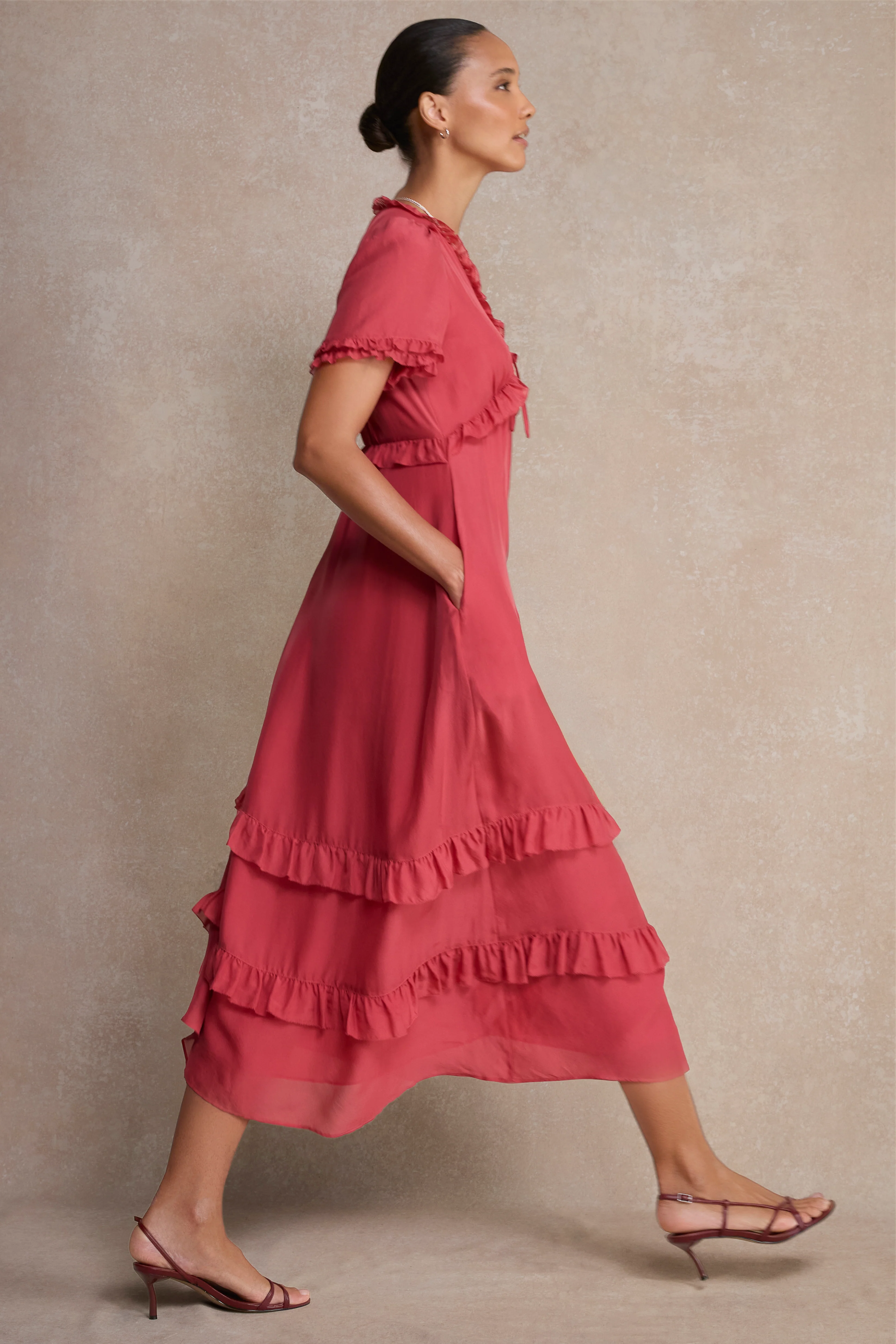 Lyra Silk Dress - Berry Crush - Image 9
