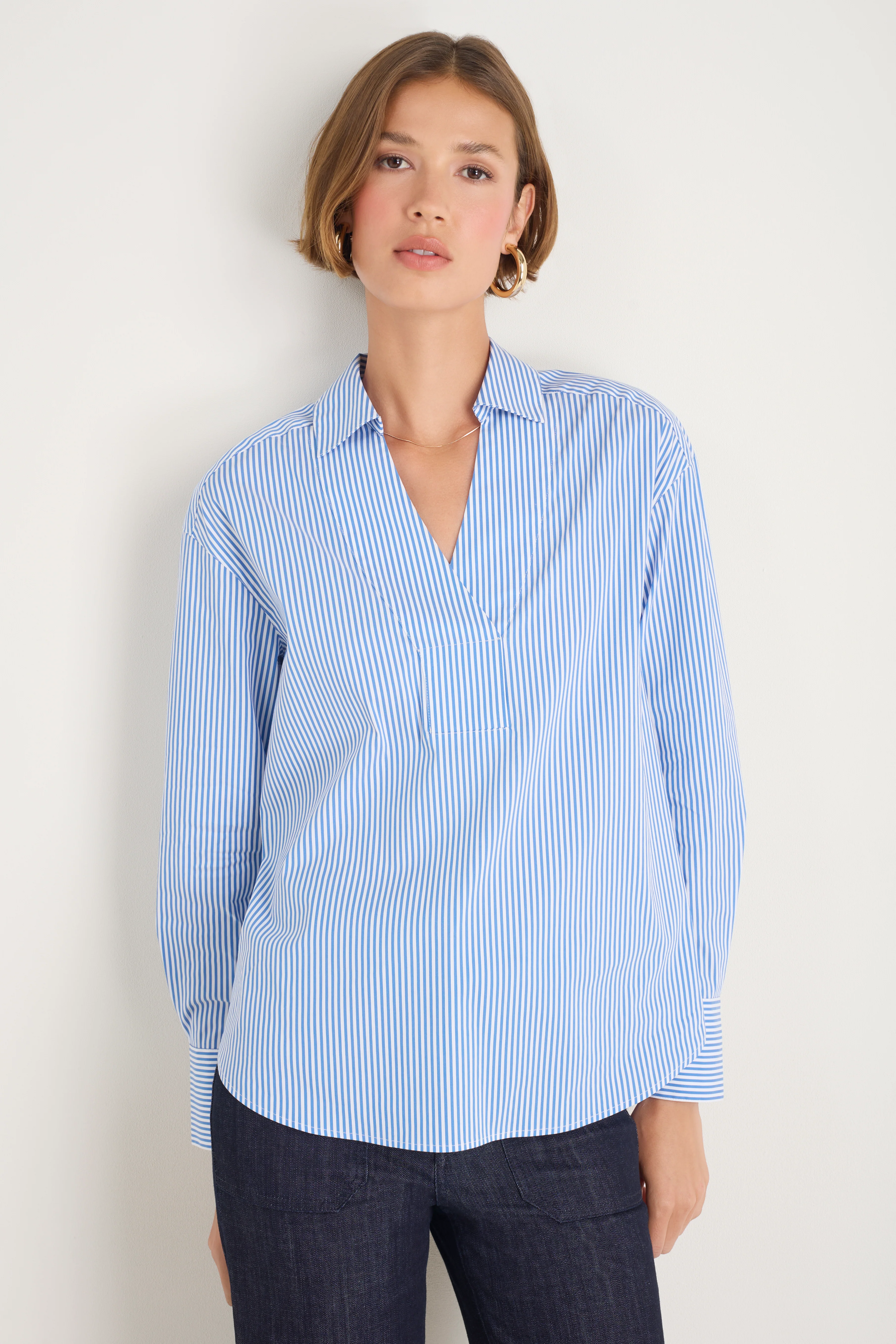Macey Shirt - Blue/White Stripe - Image 4