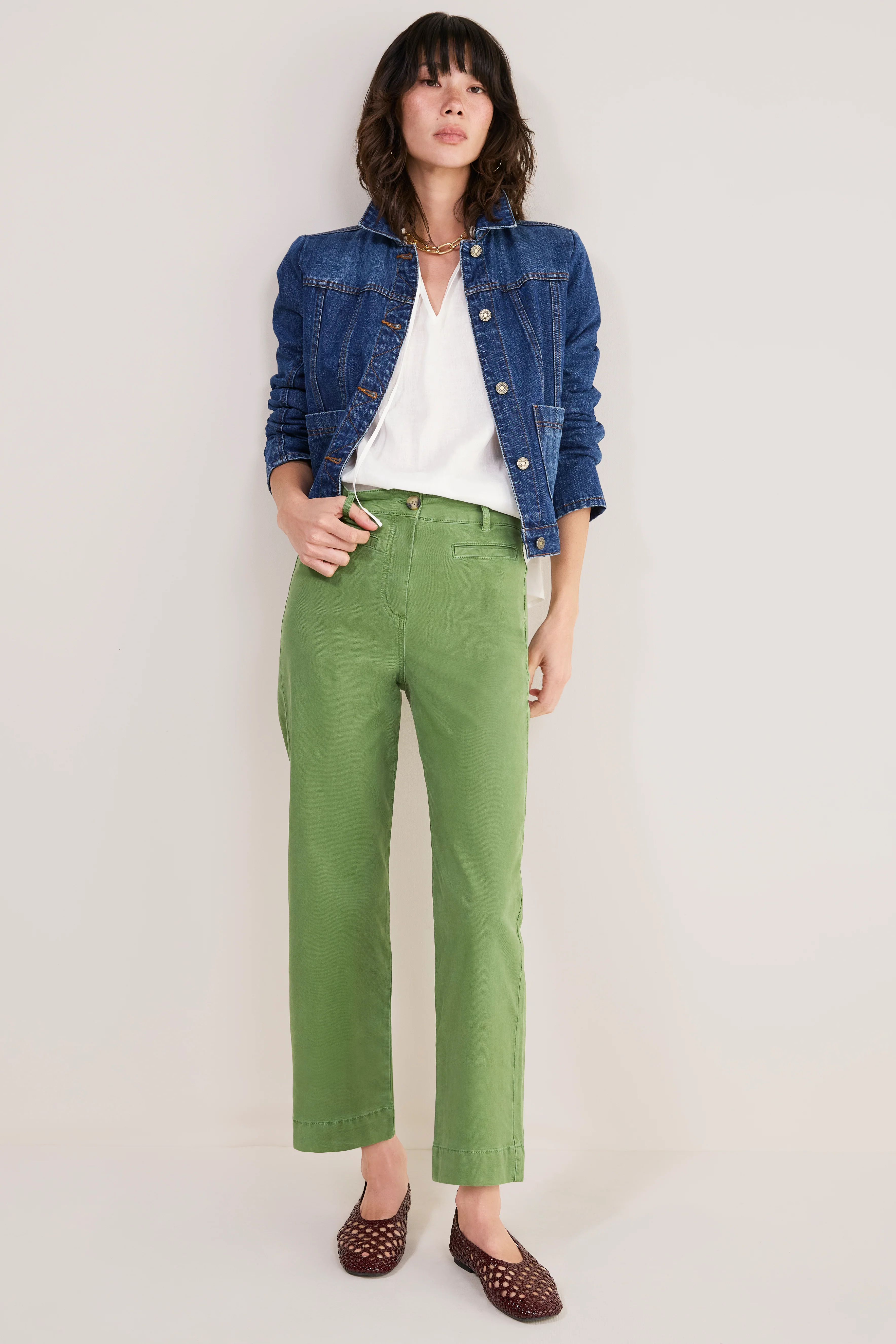 Marianne Chino Trouser - Olive - Image 4
