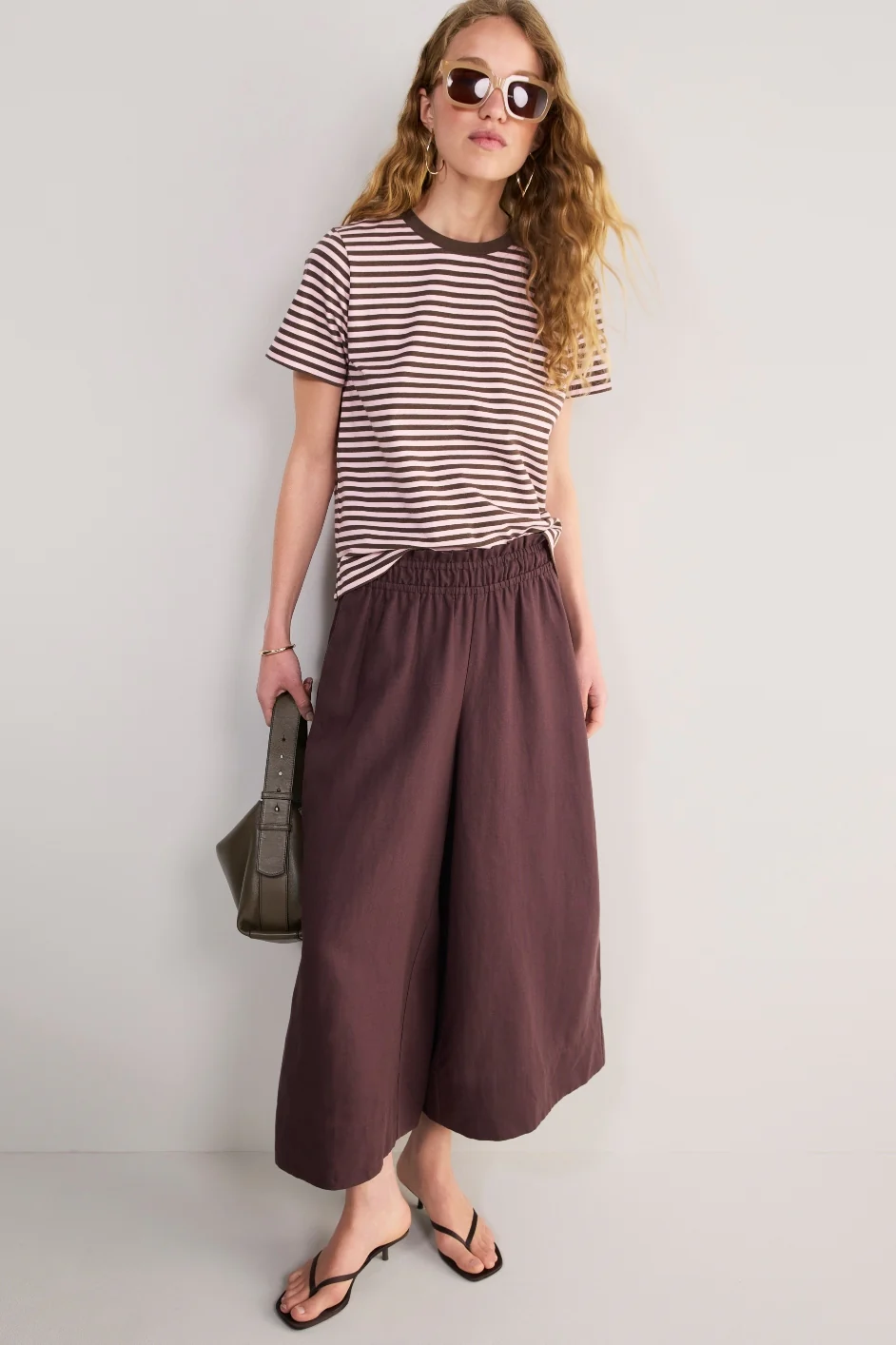 Marley Short Sleeve T-Shirt - Chocolate/Pink Micro Stripe - Image 3